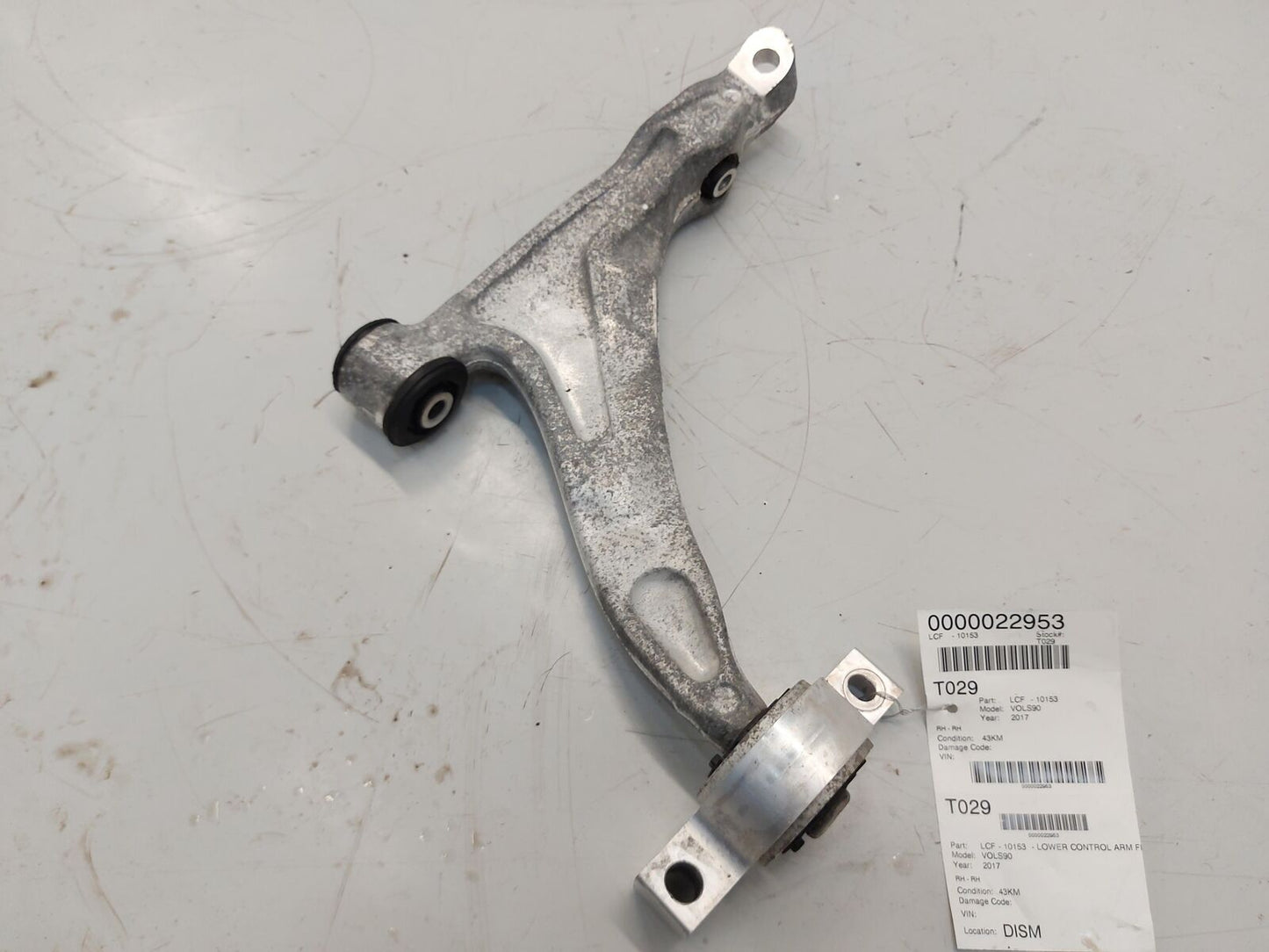 17-20 VOLVO S90 RH Right FRONT Lower Control Arm 43KM'S