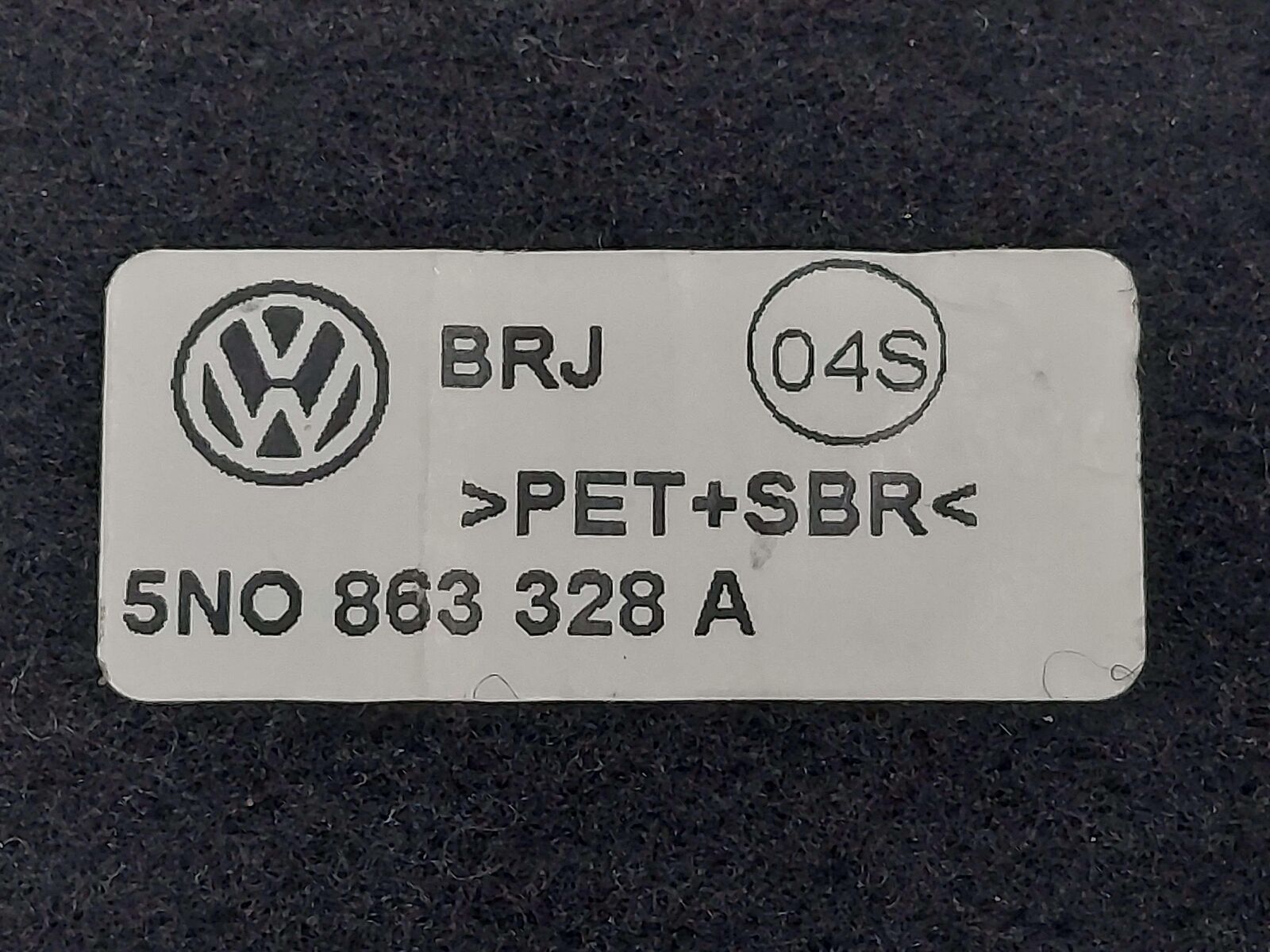 17-19 PORSCHE CAYMAN 718 FRONT CENTER CONSOLE FELT MAT 5N0863328A