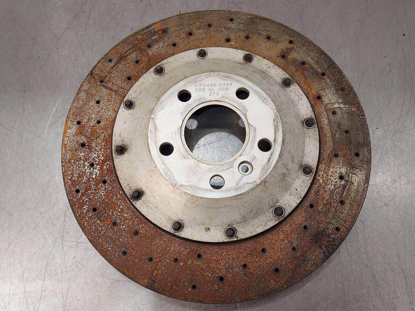 2016 MCLAREN 540C REAR LEFT BRAKE DISC ROTOR STEEL DRILLED CP2494-2489