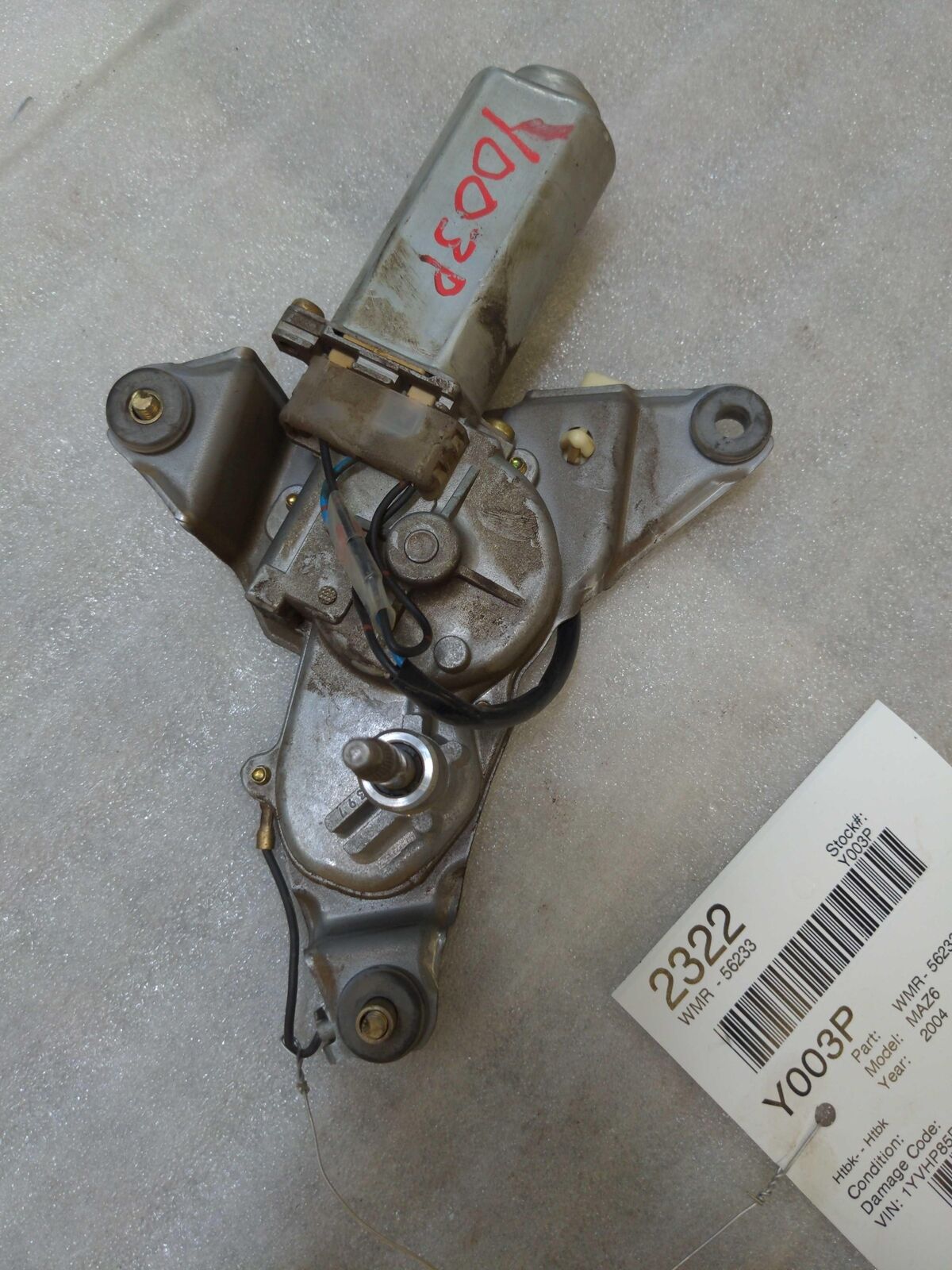 04-08 MAZDA 6 Rear Window Wiper Motor HTBK GM9A-67450 259600-0390