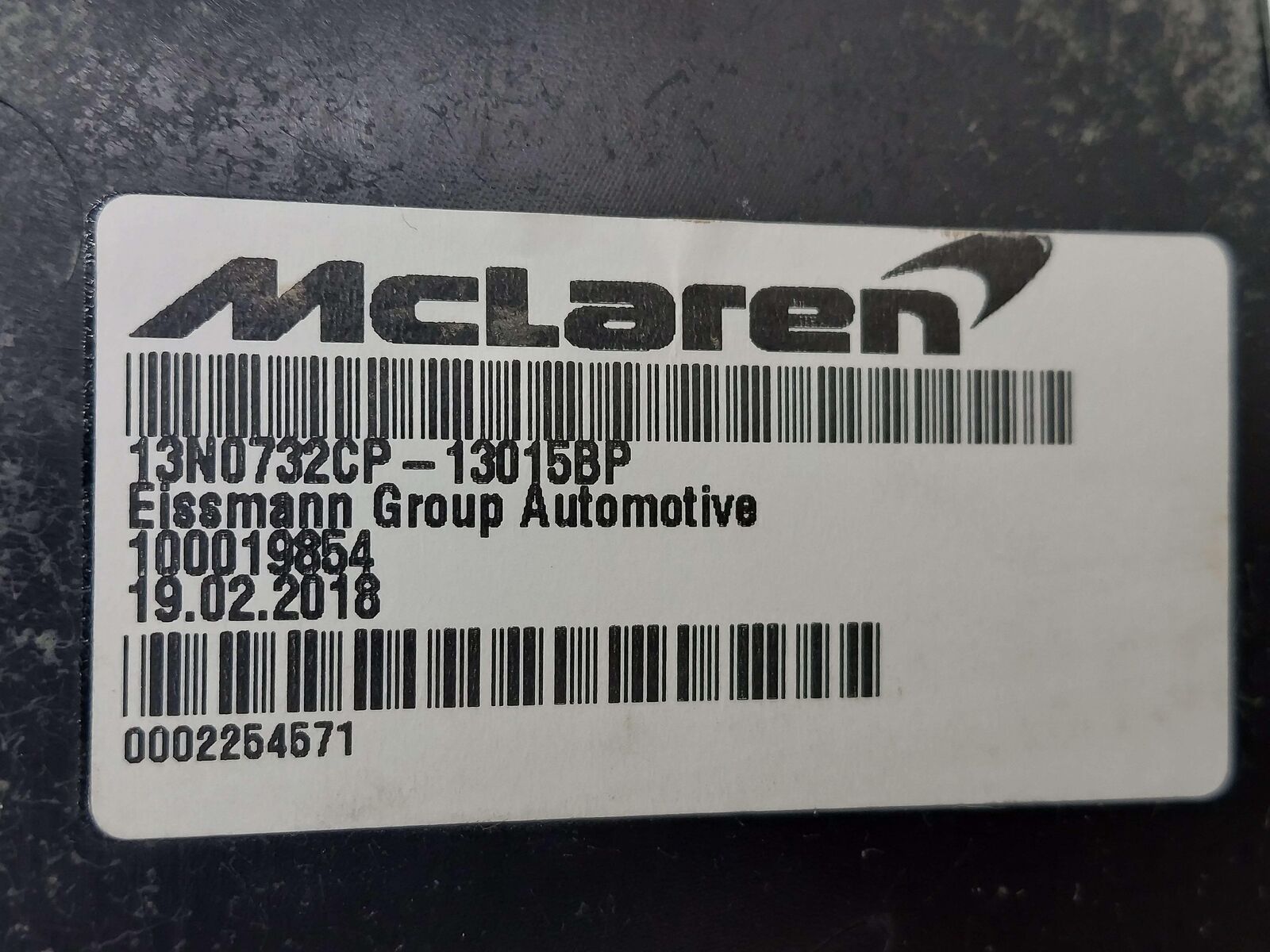 2018 Mclaren 570s LH Left Inside Quarter Trim Panel 13N0732CP *Notes*