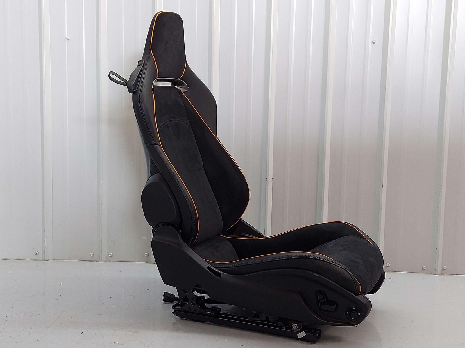 23 Mclaren Artura Front Right Seat Black Alcantara Leather W/Orange Piping Note