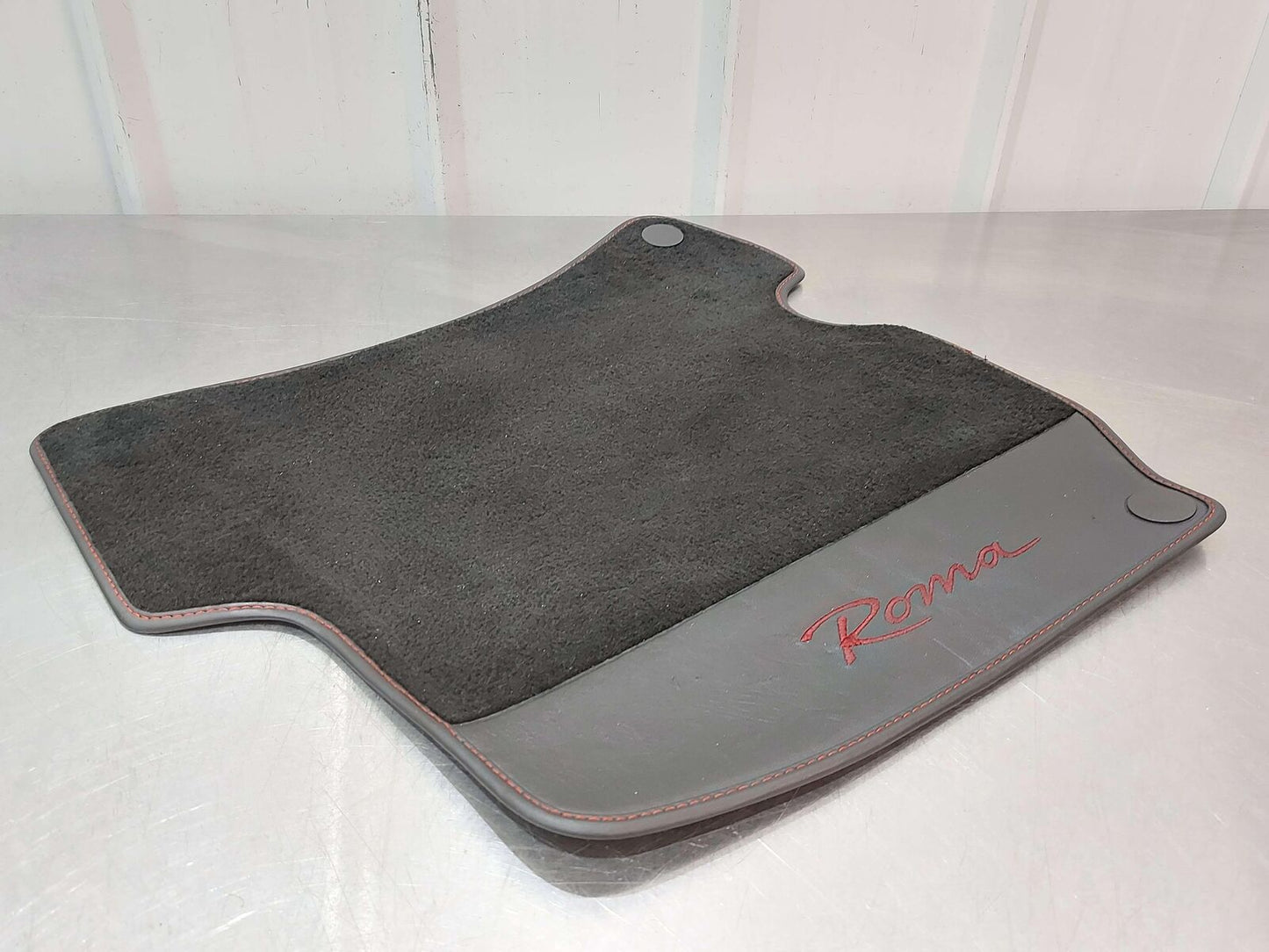 2021 FERRARI ROMA F169 FRONT LH LEFT FLOOR MAT BLACK LEATHER RED STITCHING *NOTE