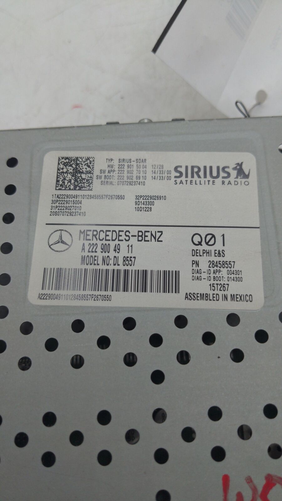 15-20 MERCEDES GLA250 2229004911 SIRIUS SATELLITE RADIO RECEIVER