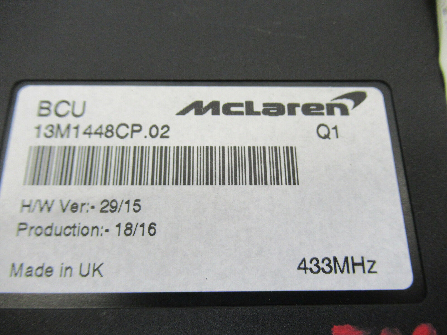 T020 2016 16 MCLAREN 570S BODY CONTROL MODULE BCU SBC CBX #1 13M1448CP