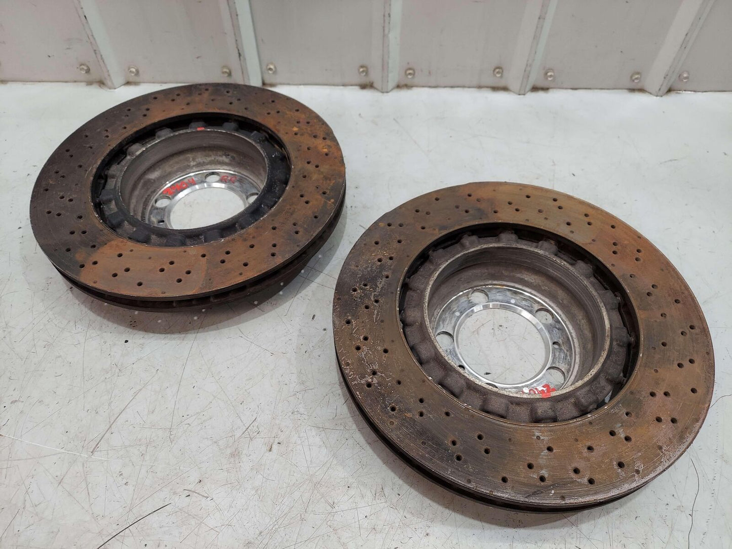 14-16 PORSCHE 911 991 GT3 RED BREMBO BRAKE CALIPER ROTOR DISK SET  *NOTE