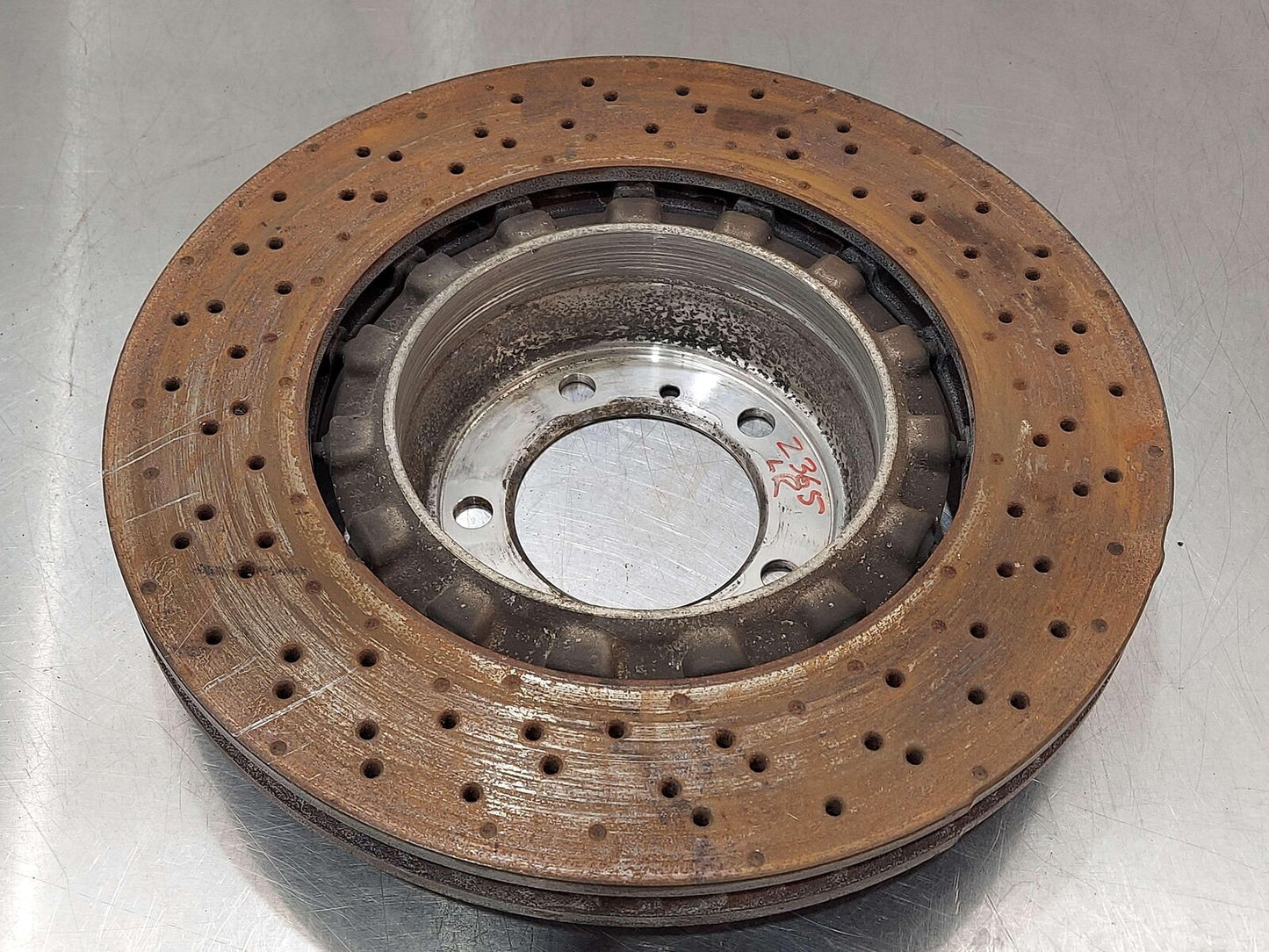 16 PORSCHE CAYMAN GT4 981 REAR LEFT BRAKE DISC ROTOR 6K MILES 98135240780