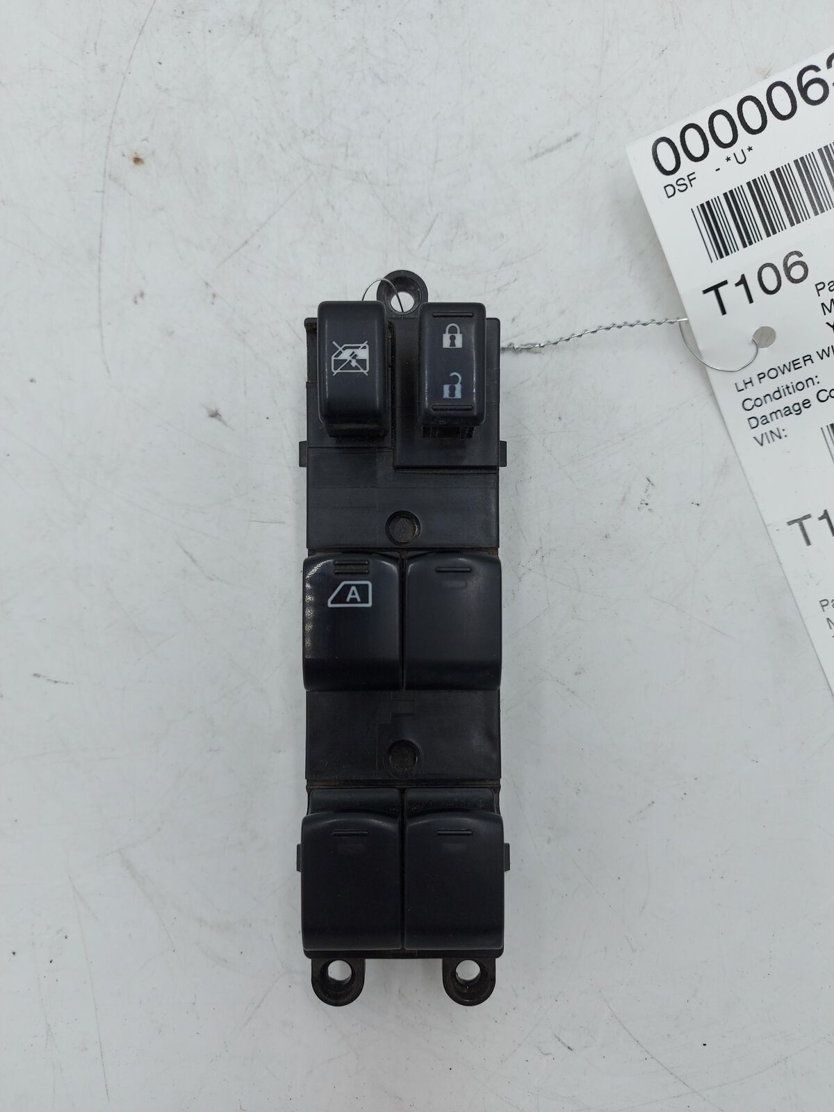 2012 SUBARU IMPREZA FRONT LH LEFT Door Power Window Master Switch F15-157572