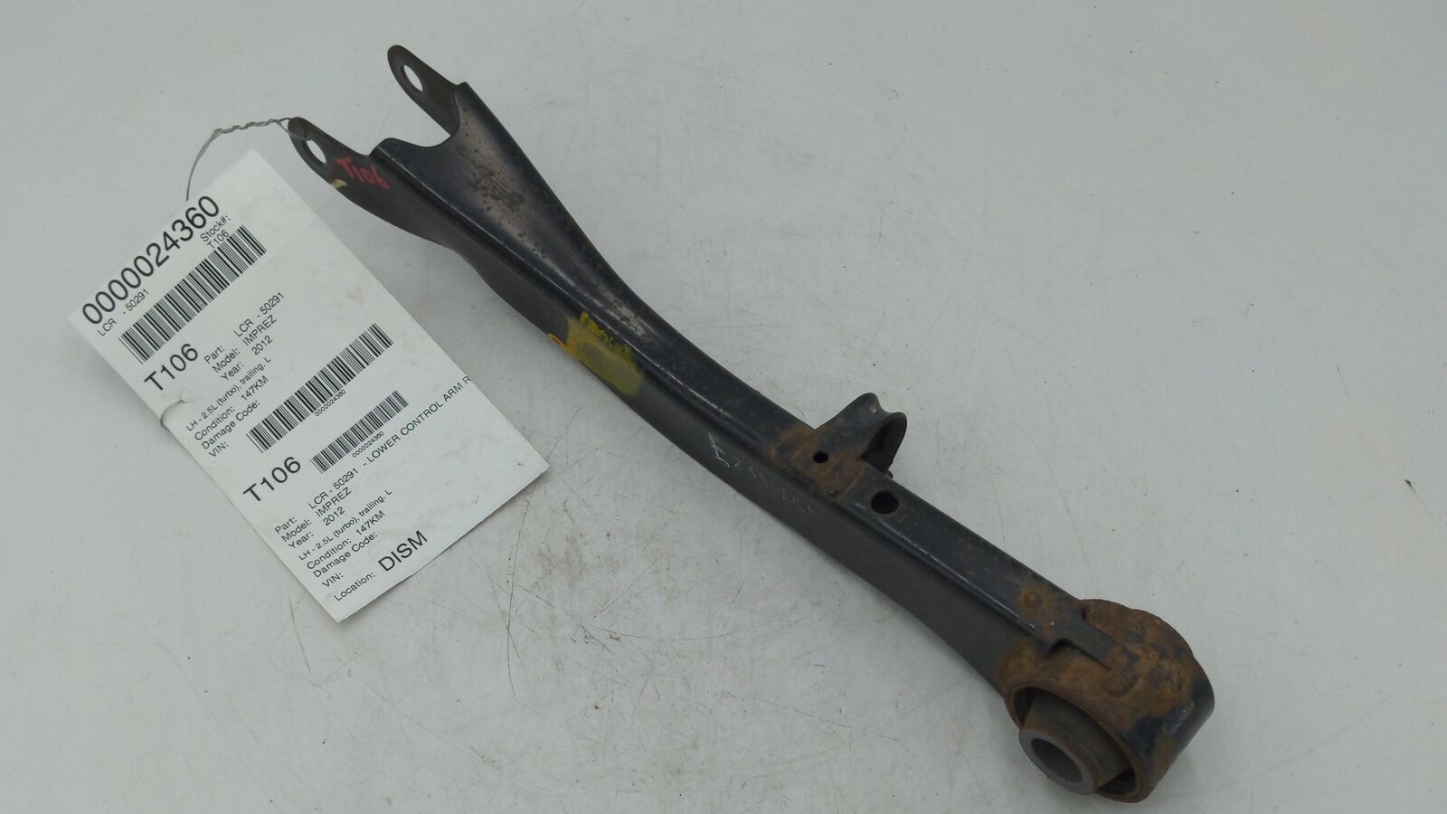 08-14 SUBARU IMPREZA WRX STI REAR LH Left Lower Control Arm 147K KM'S