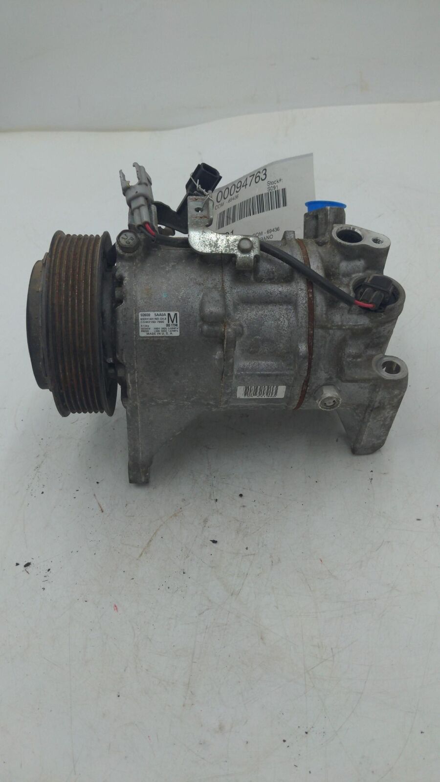 15 16 17 18 19 20 NISSAN MURANO A/c Air Compressor 926005aa0a 57K KM's! 3.5L