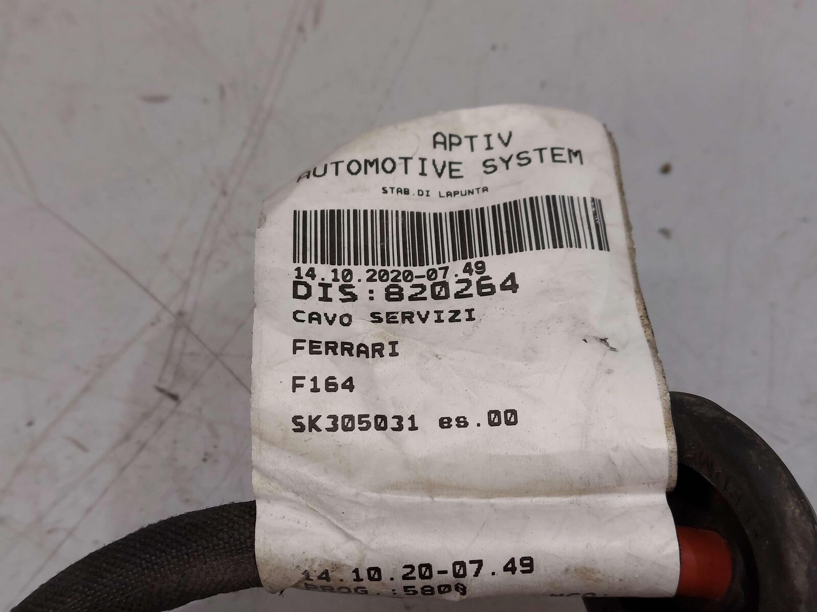 2021 FERRARI ROMA F169 POSITIVE BATTERY CABLE STARTER / ALTERNATOR 820264