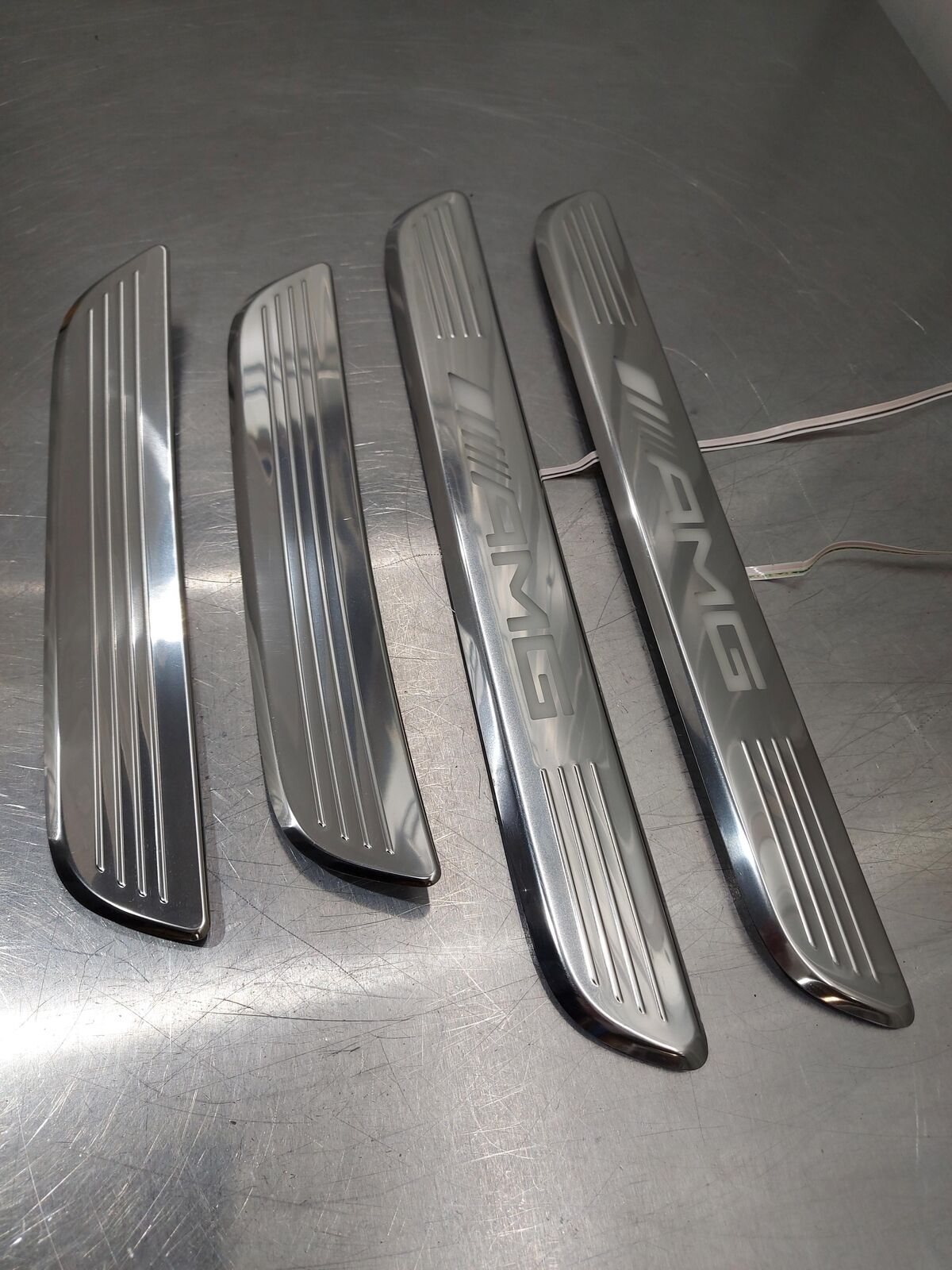 2020 MERCEDES E63S W213 Sill Plate Set Chrome Amg A2056800635 A2576802401