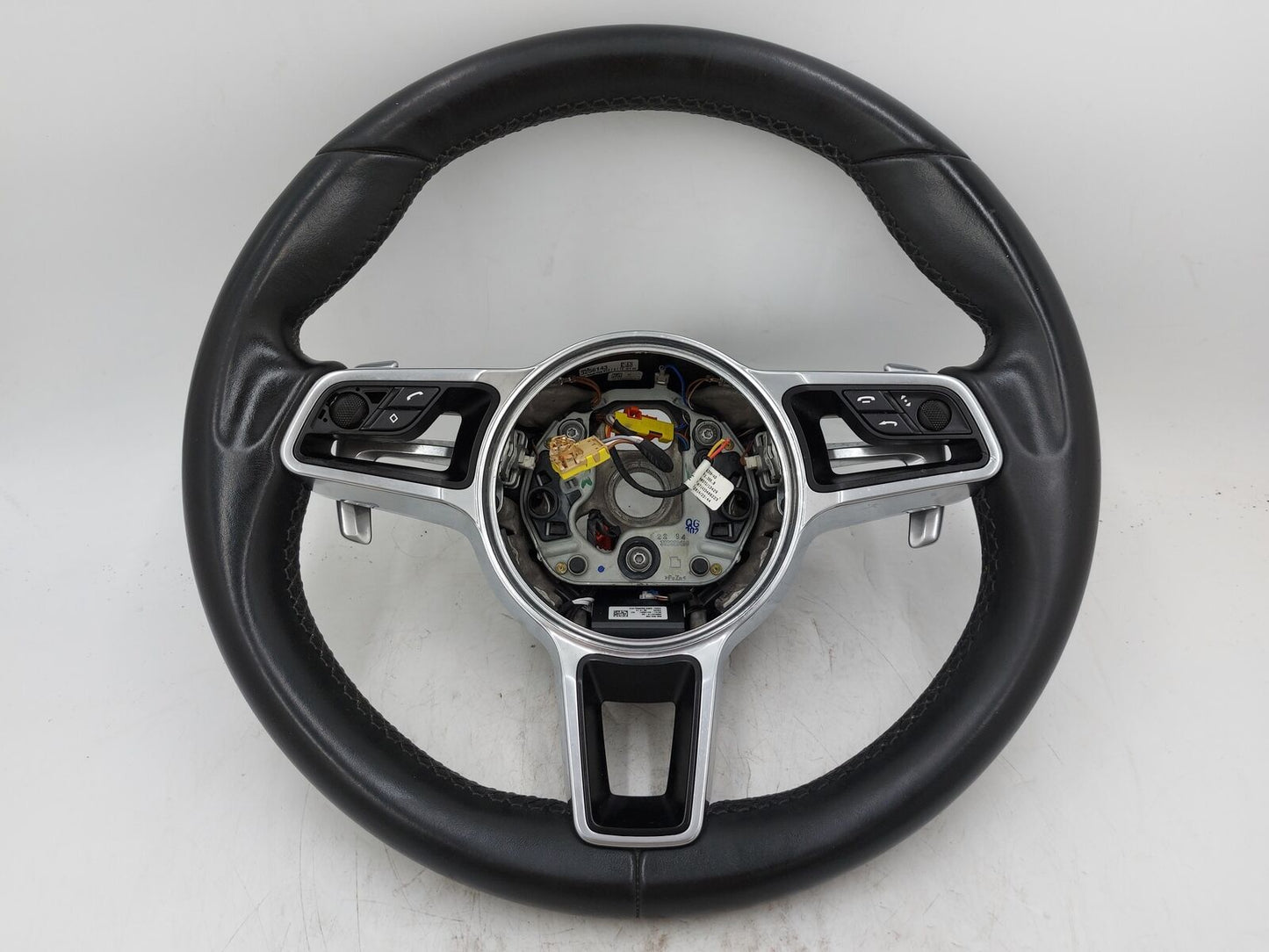 11-16 PORSCHE CAYENNE 958 LEFT STEERING WHEEL  BLACK LEATHER W/ PADDLE SHIFTERS