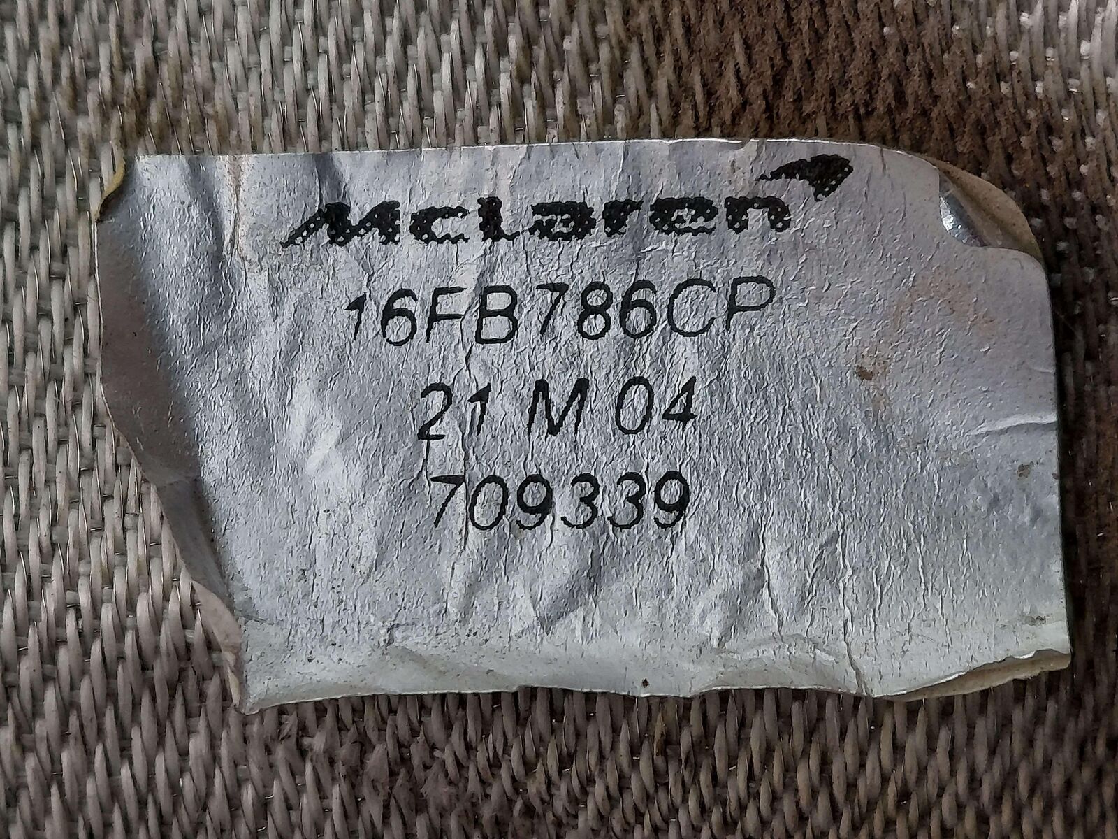 2023 McLaren Artura Oil Reservoir Tank Oil Tank Blanket *notes* 16FB786CP