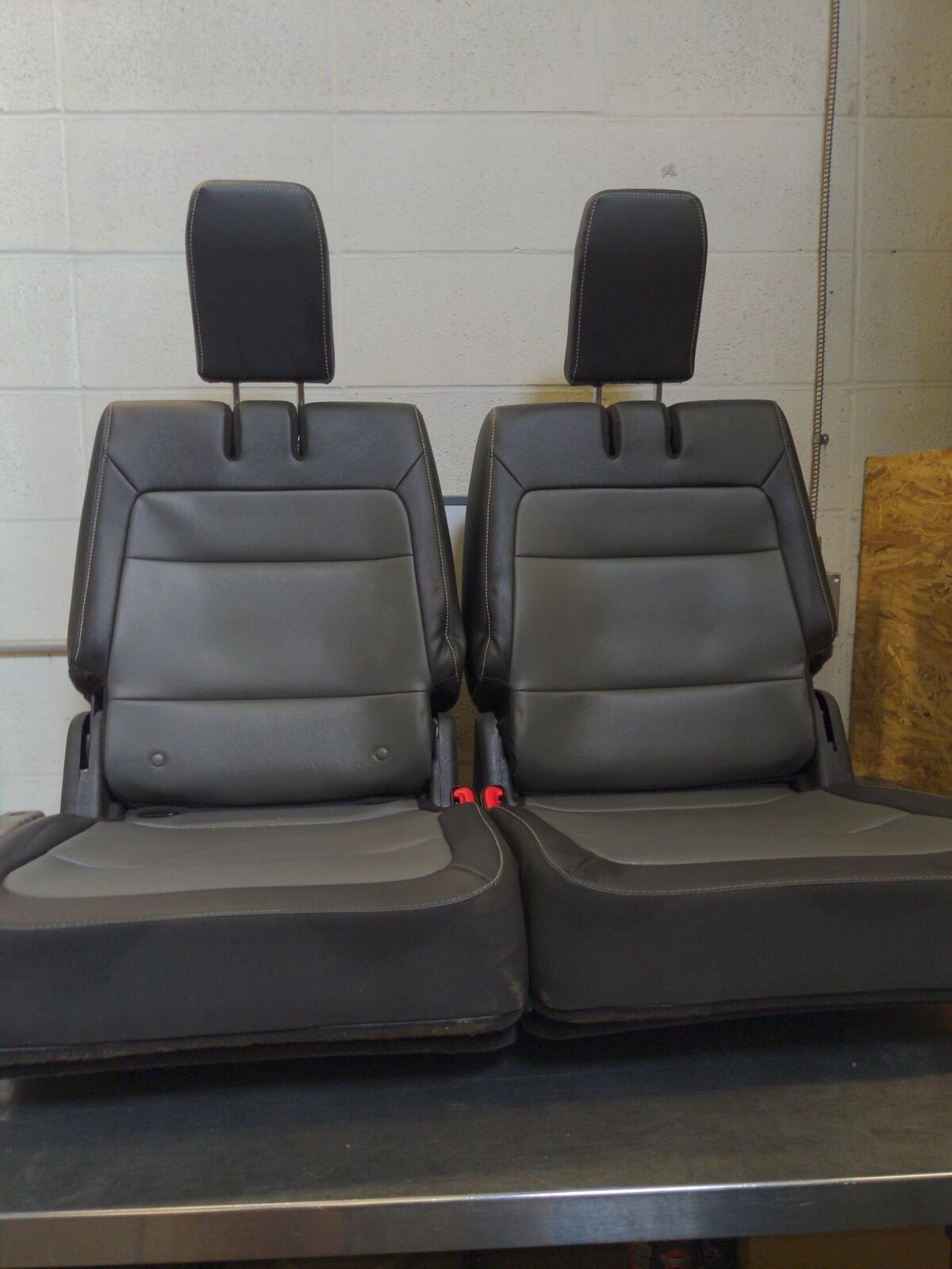 2015 FORD FLEX Third 3rd Row Rear Back Seat Black / Grey leather