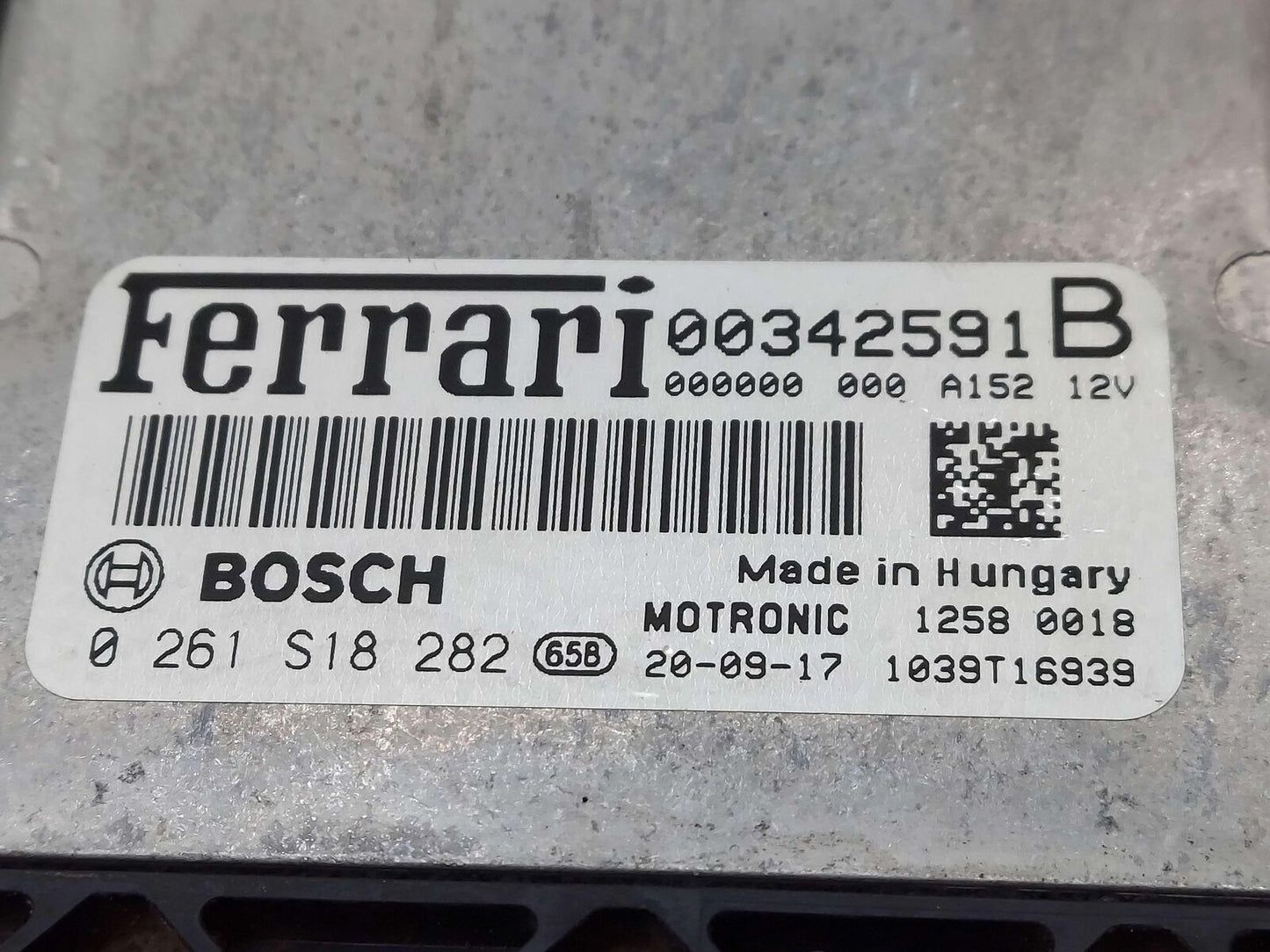 2021 FERRARI ROMA F169 ECU ECM ENGINE MOTOR BRAIN BOX MODULE 342591 0261S18282