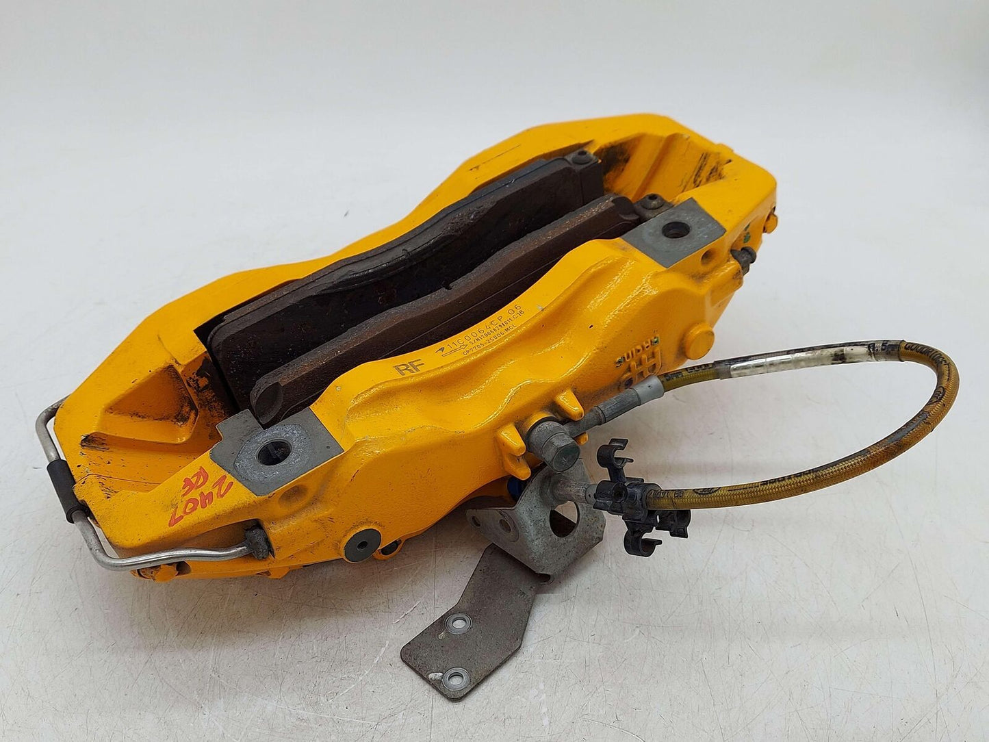 2017 MCLAREN 570S FRONT RIGHT BRAKE CALIPER ORANGE 11C0064CP *PAINT GOUGED*