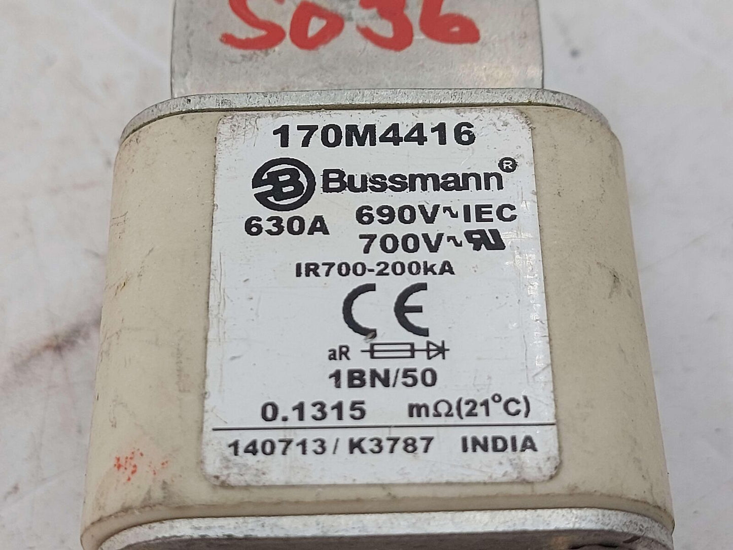 2014 TESLA S 170m4416 630a From Tesla Battery Bussmann Square Fuse