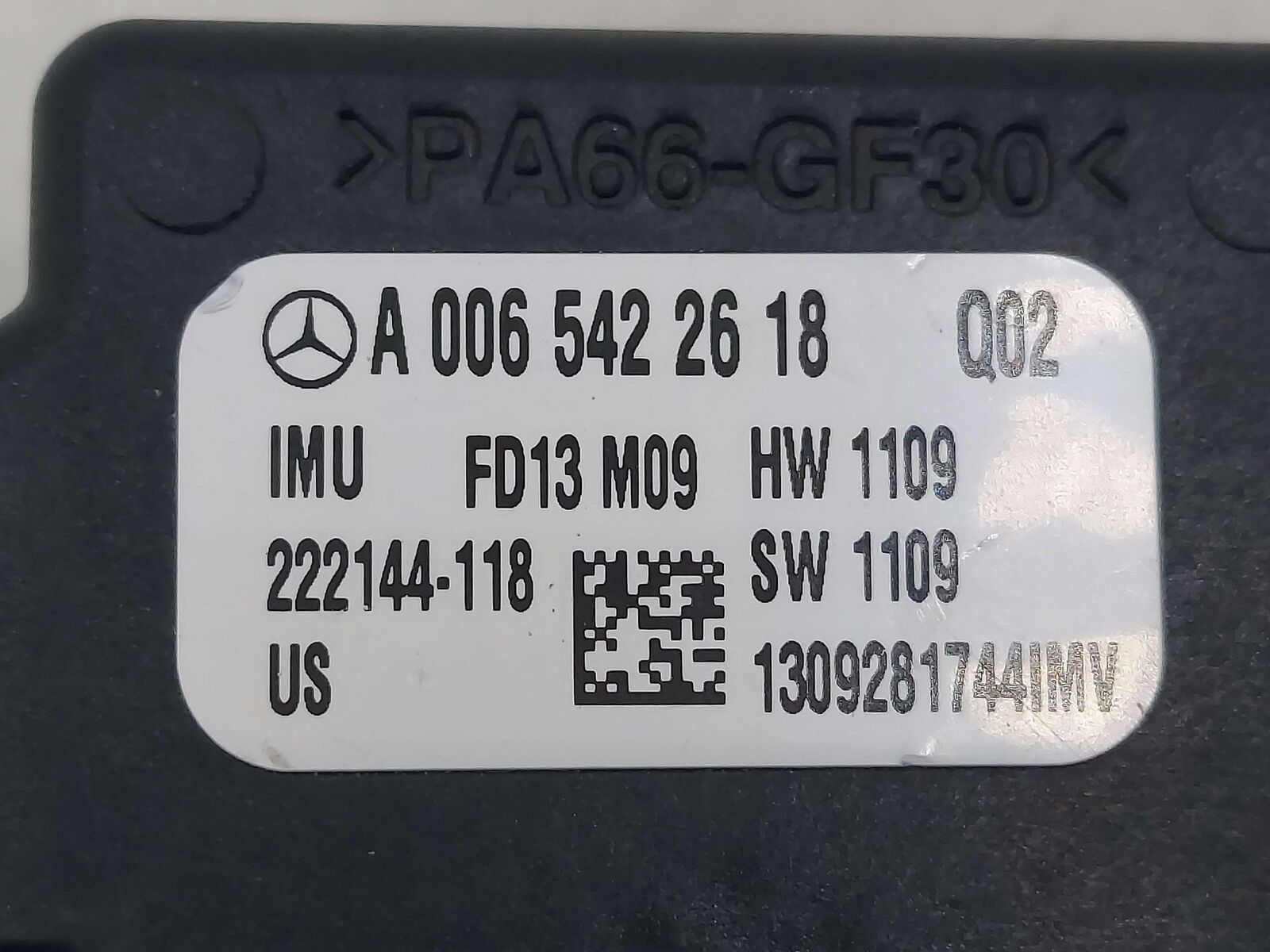 2014 Mercedes ML63 W166 AMG Yaw Rate Sensor A0065422618