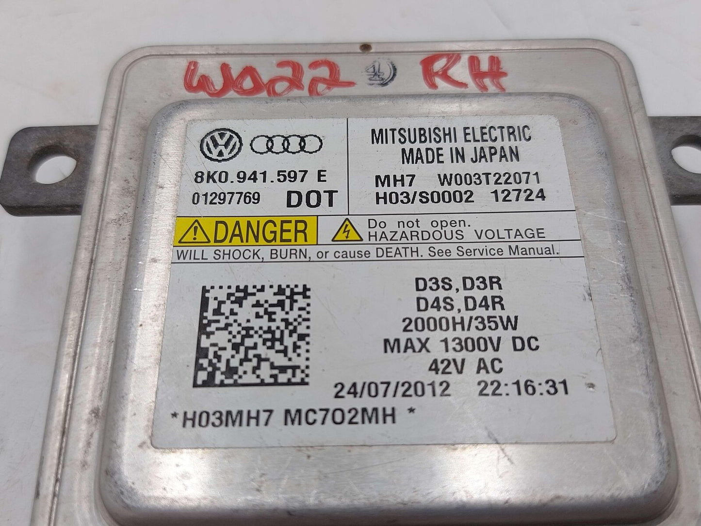 2014 AUDI S4 8k0941597e Xenon Ballast HID Light Control Unit Computer Module