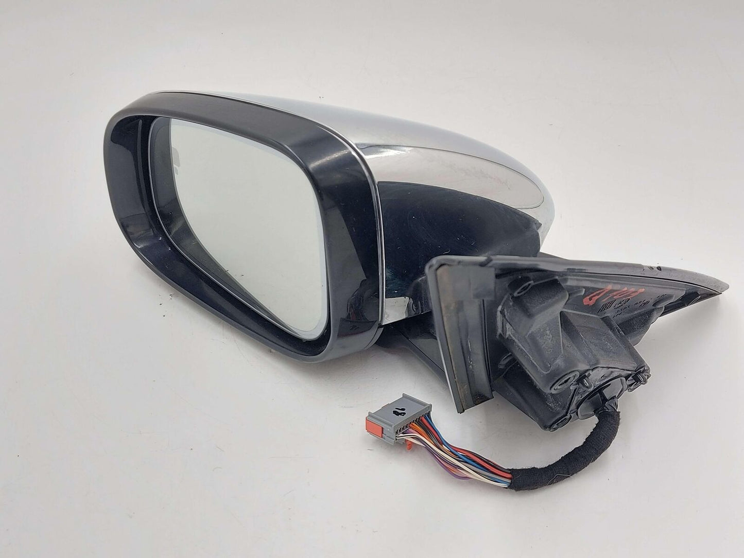 10-15 JAGUAR XJ LEFT DOOR MIRROR POWER FOLDING BLIND SPOT ALERT CHROME COVER