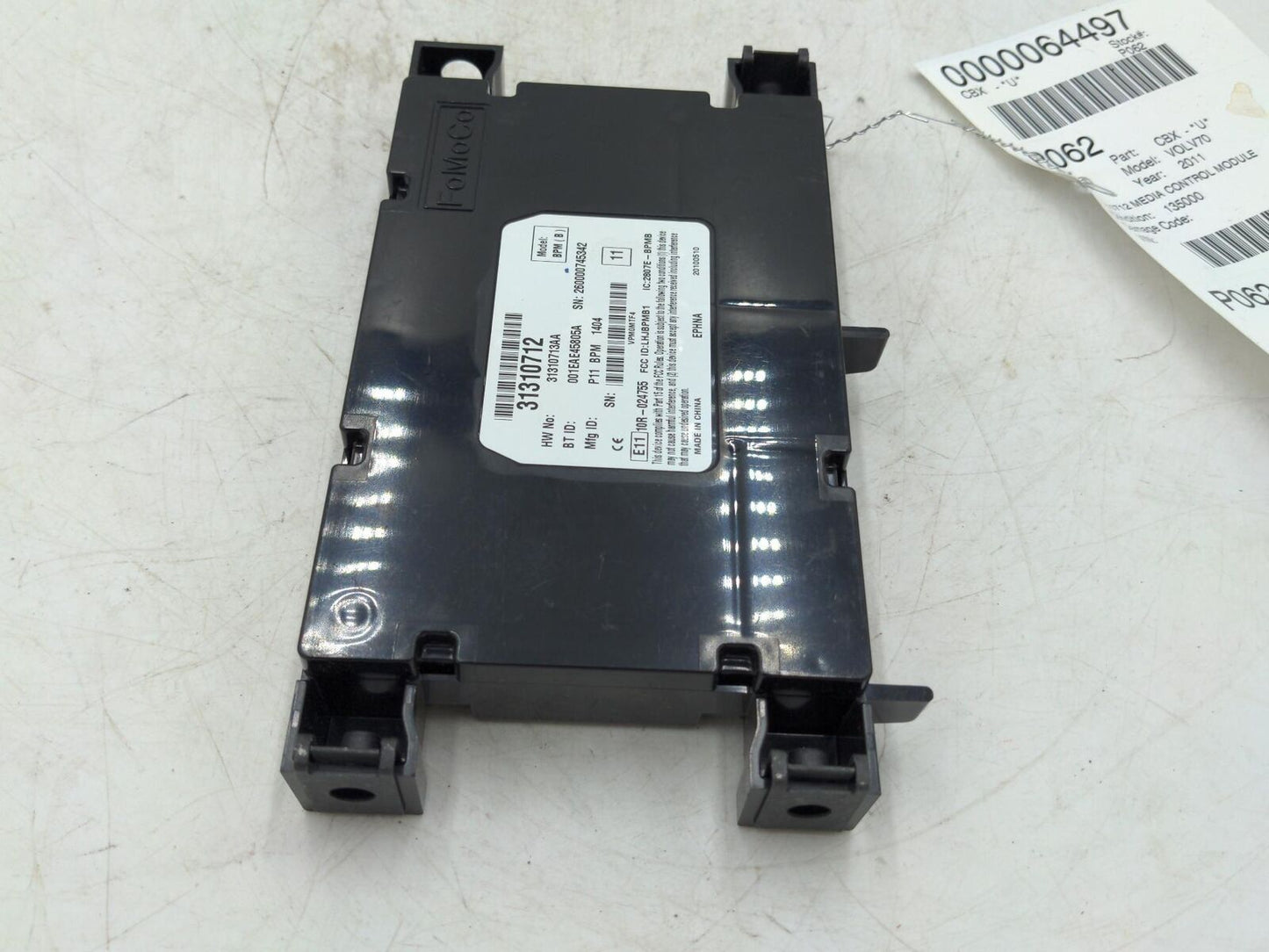 2011 VOLVO 70 Module 31310712 Media Control Module