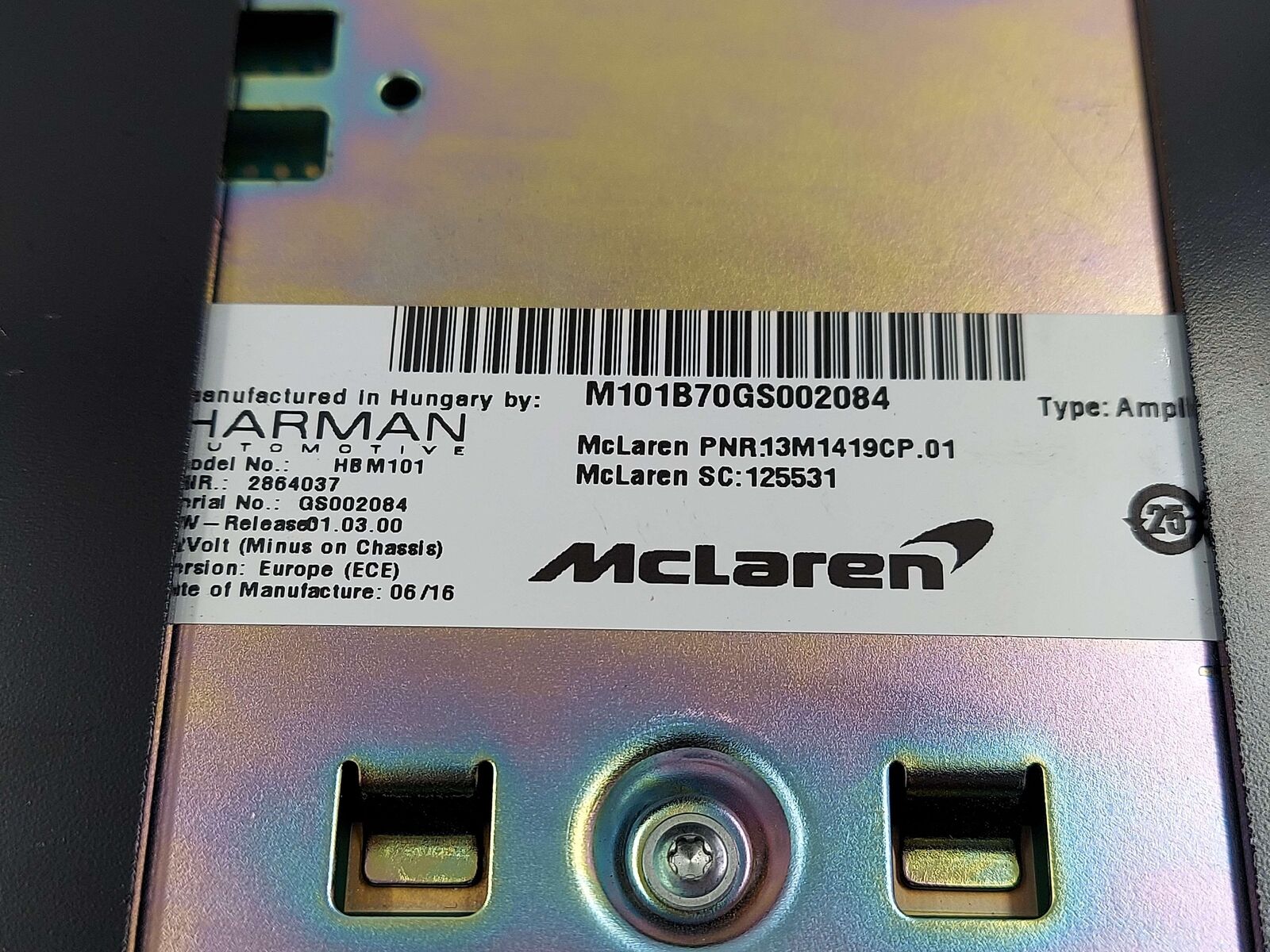 2016 MCLAREN 540C HARMAN RADIO AUDIO AMPLIFIER 13M1419CP 13M1118CP *NOTE