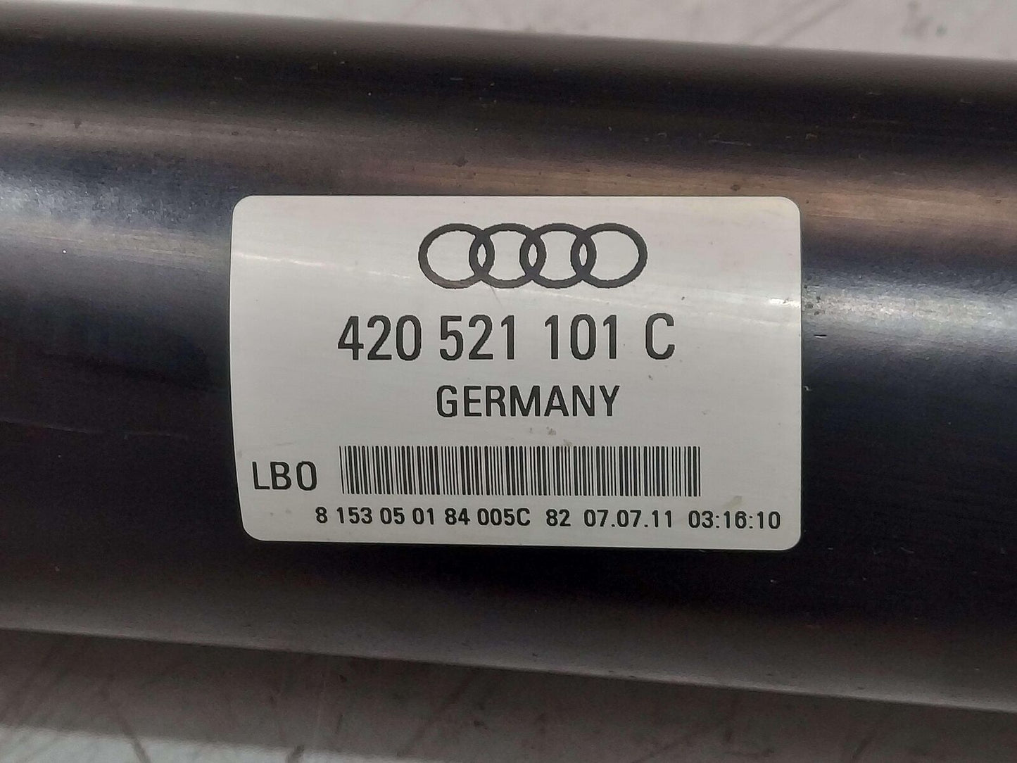 10-15 AUDI R8 5.2L V10 FRONT DRIVE SHAFT AWD 420521101C