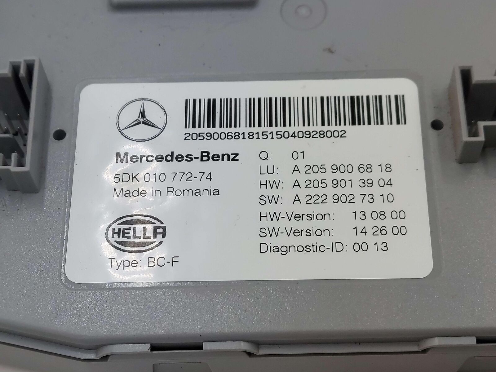 15 16 18 MERCEDES C63S AMG W205 SEDAN SAM SIGNAL ACQUISITION CONTROL MODULE