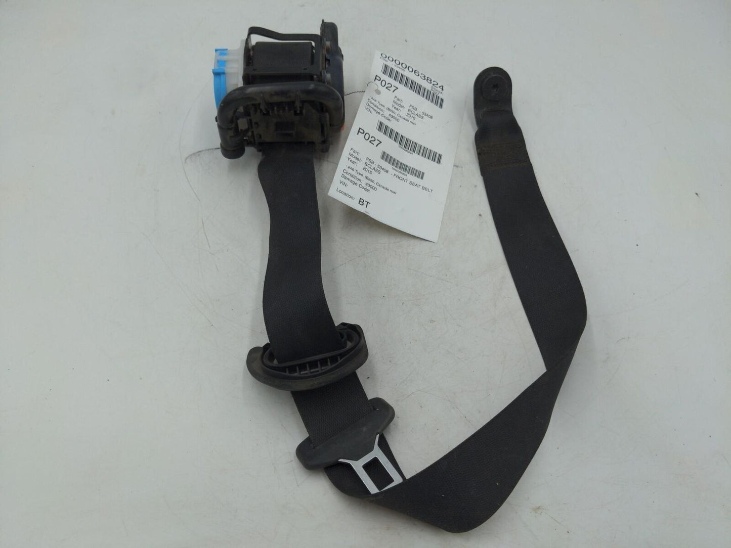 13-19 Mercedes B250 Front LH Left Seat Belt Retractor Black KR1DH842LR 43K KMS