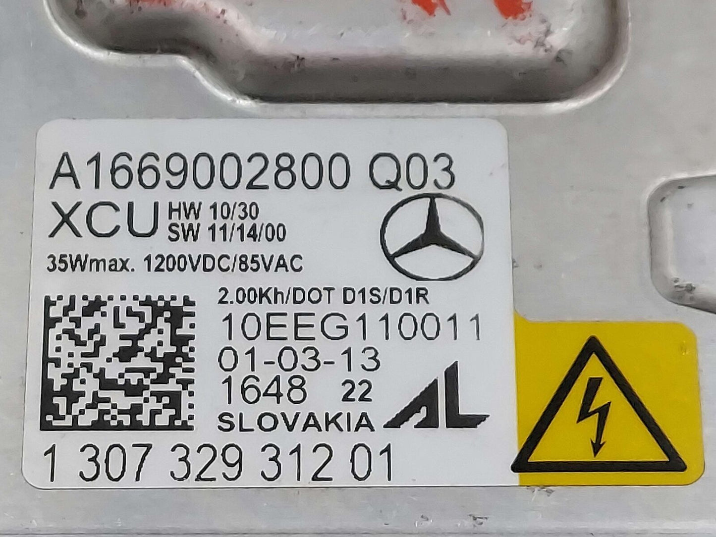 2011 Mercedes GL350 Headlight Ballast A1669002800