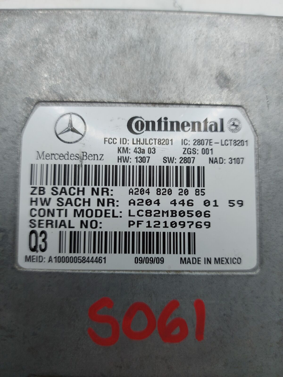 00-11 MERCEDES ML SERIES A2048202085 Voice Communication Control Module