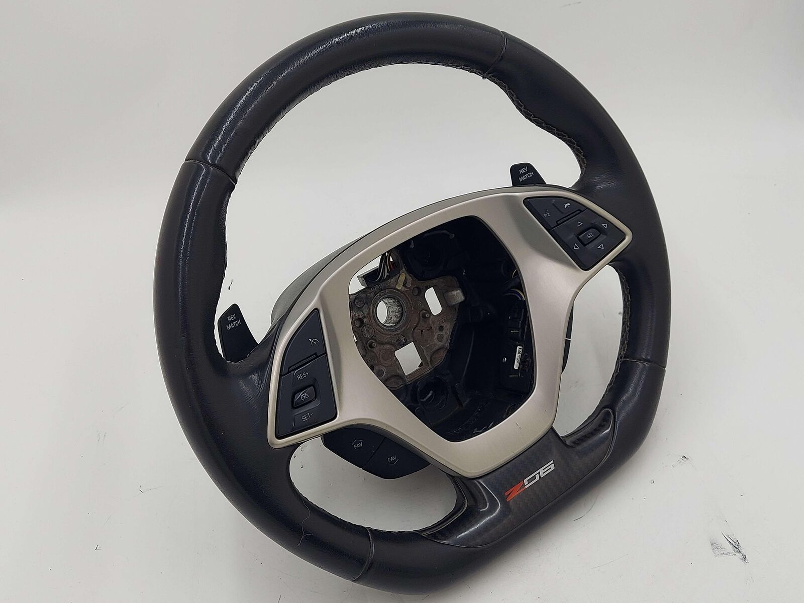 15-17 Chevrolet Corvette Steering Wheel Z06 Carbon Leather Flat Bottom 23231495