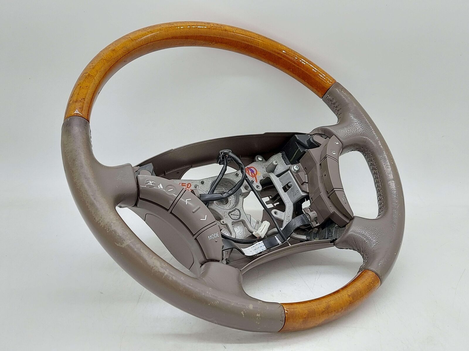 06-07 LEXUS GX470 STEERING WHEEL IVORY / TAN LH00 WOODGRAIN LEATHER