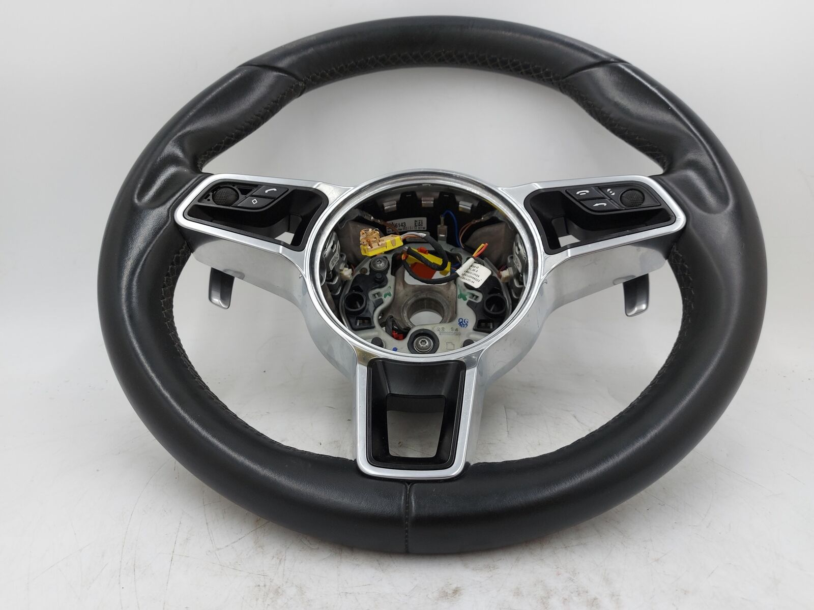 11-16 PORSCHE CAYENNE 958 LEFT STEERING WHEEL  BLACK LEATHER W/ PADDLE SHIFTERS