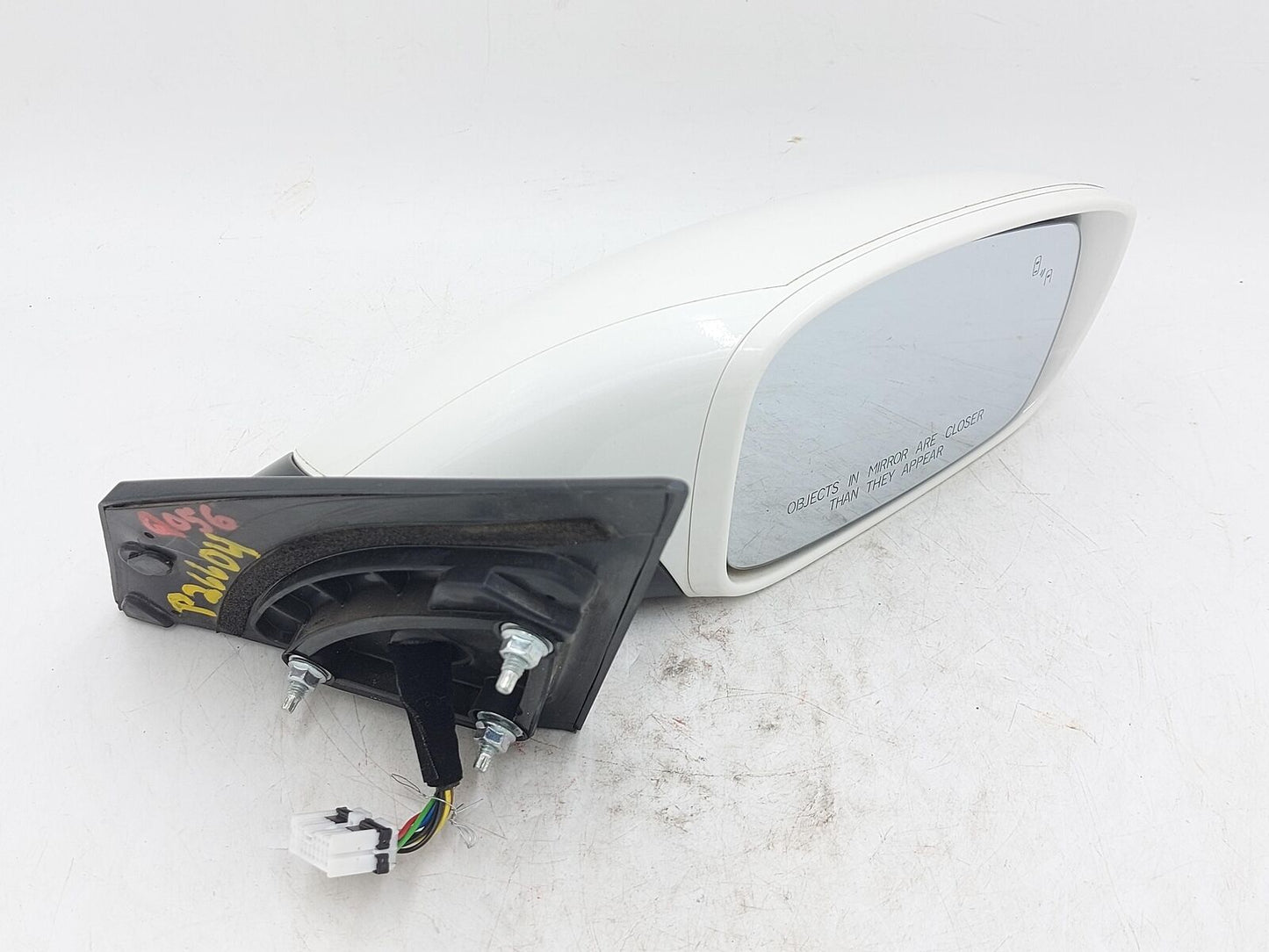 11-15 Hyundai Sonata RH Right Door Mirror White Blind Spot *Cracked 3m Pitted*