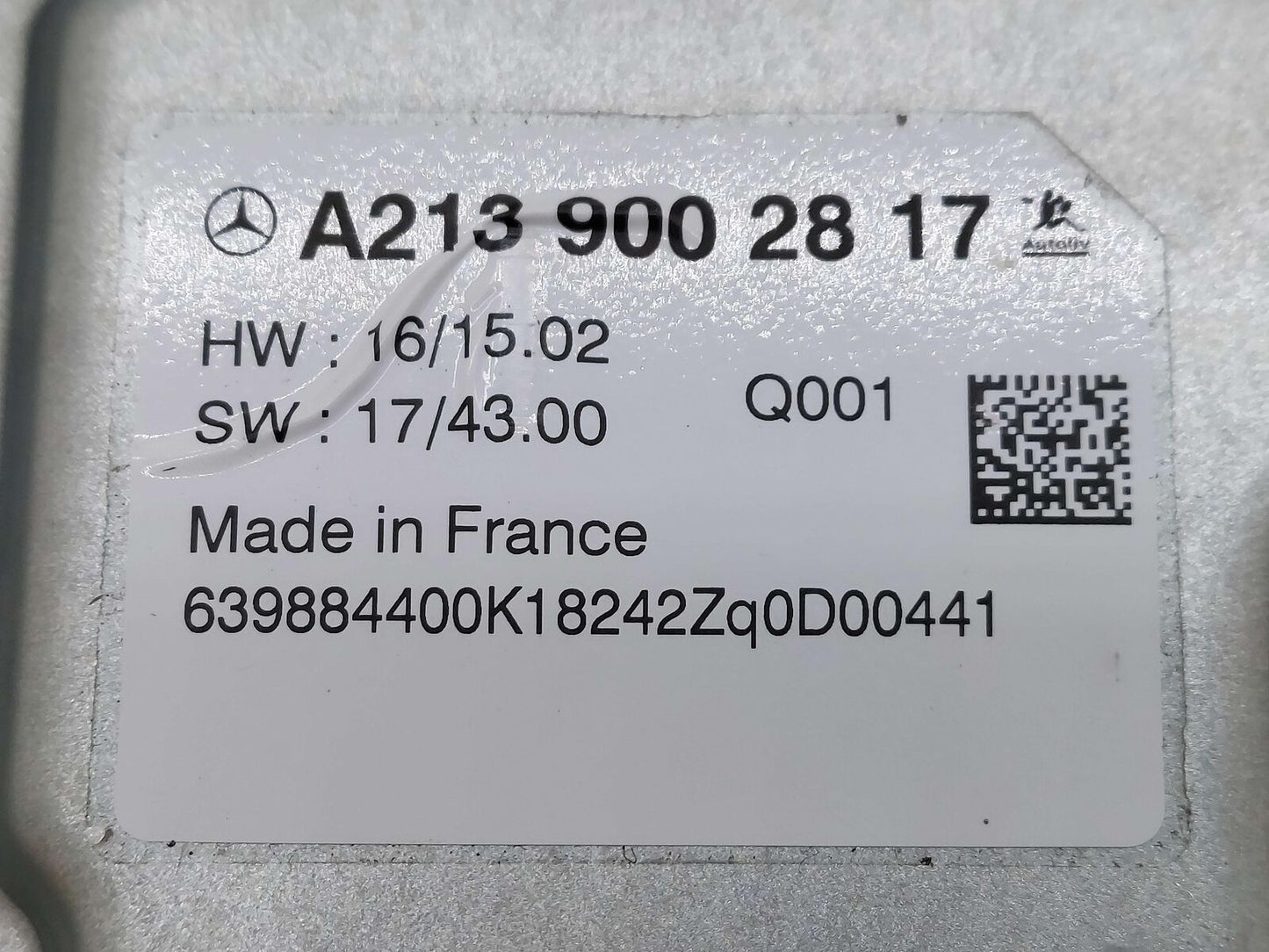 19-20 Mercedes E63s AMG W213 Adaptive Cruise Contol Module A2139002817