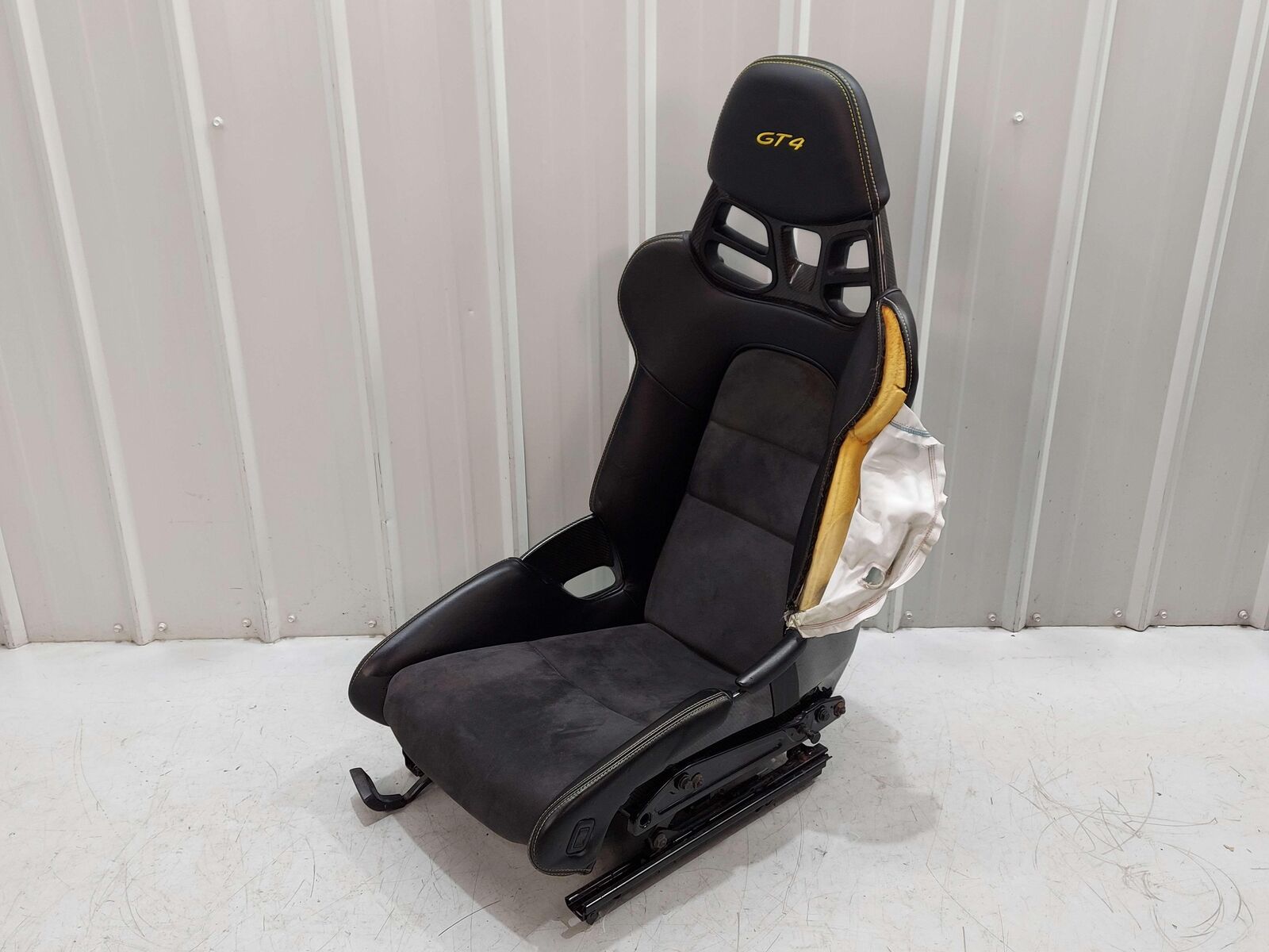 16 PORSCHE CAYMAN GT4 981 LEFT CARBON FIBER SEAT YELLOW GT4 STITCHING *NOTES*