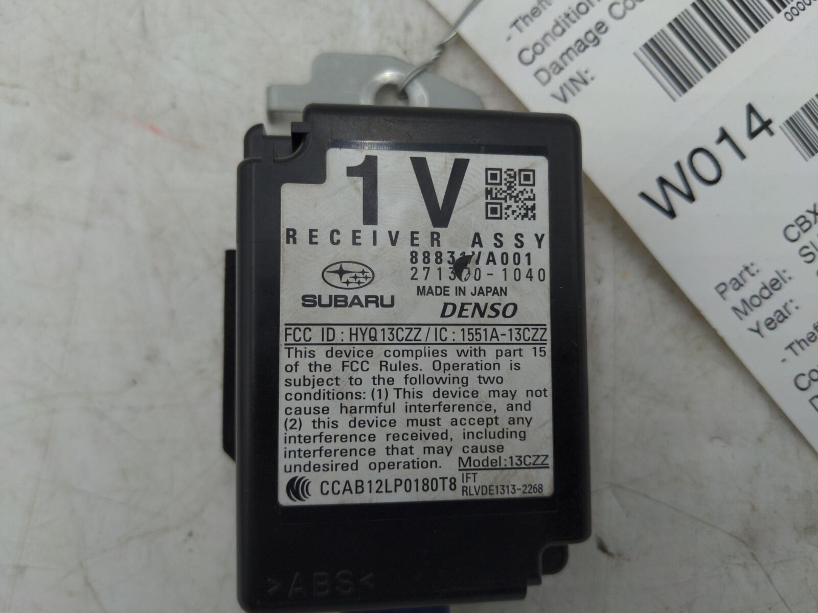 15 16 17 18 SUBARU WRX 88831va001 Theft-Locking Module keyless receiver