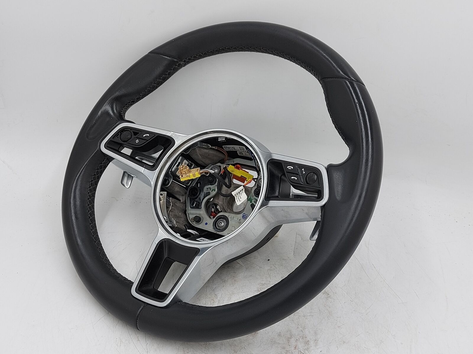 11-16 PORSCHE CAYENNE 958 LEFT STEERING WHEEL  BLACK LEATHER W/ PADDLE SHIFTERS