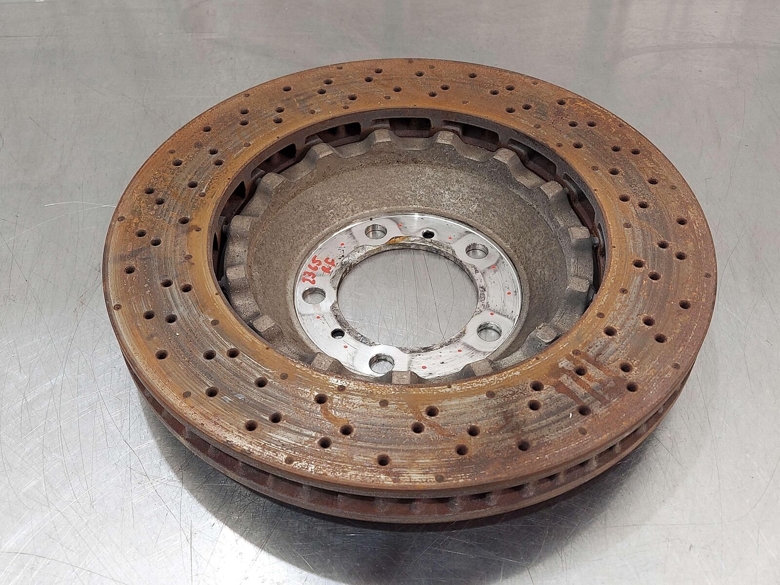 16 PORSCHE CAYMAN GT4 981 FRONT RIGHT BRAKE DISC ROTOR 98135140680 6K MILES!