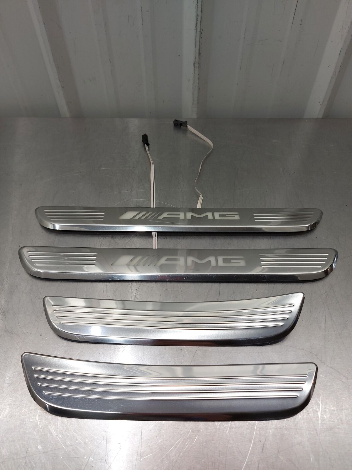 2020 MERCEDES E63S W213 Sill Plate Set Chrome Amg A2056800635 A2576802401