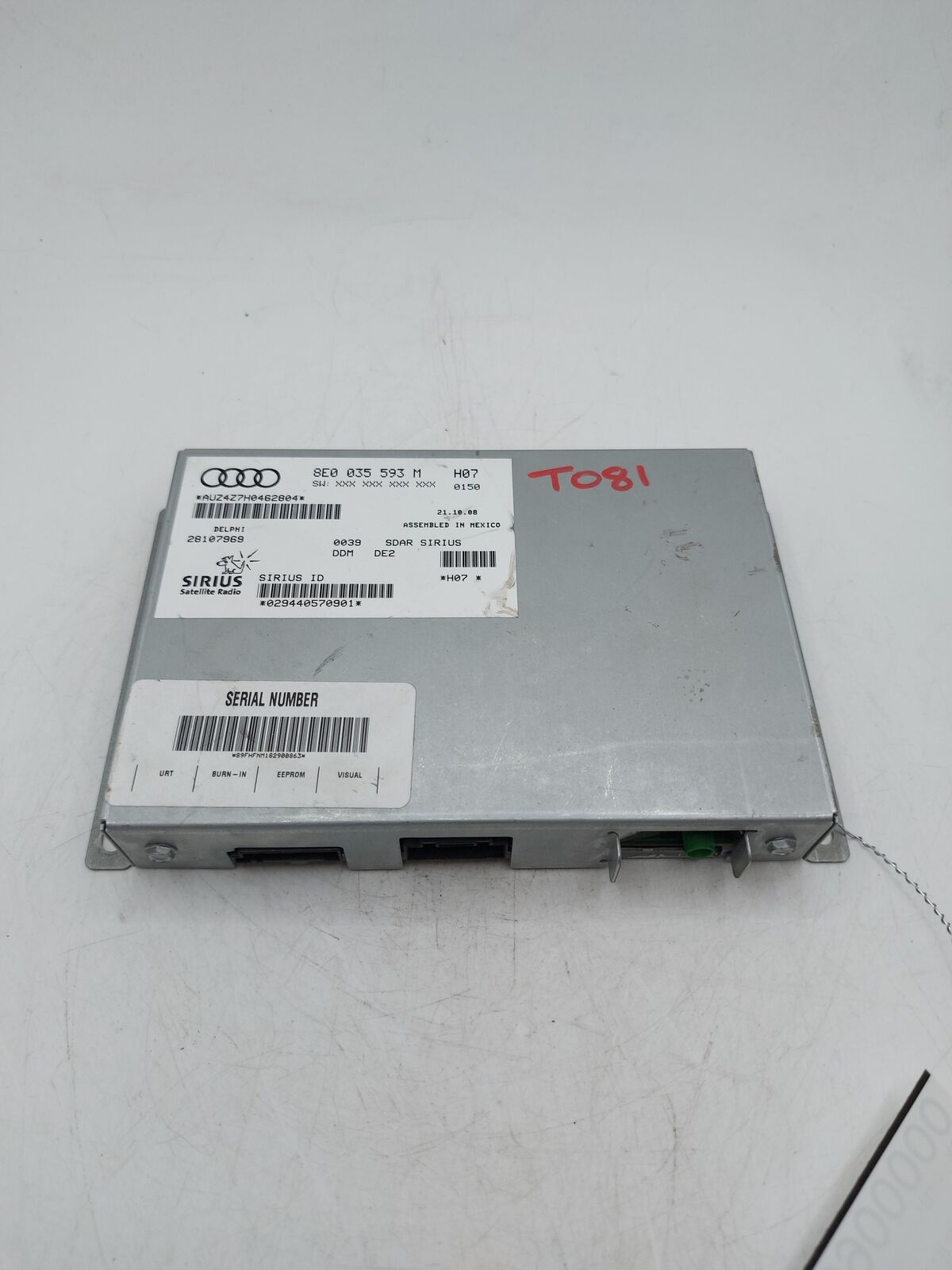 09 AUDI R8 8e0035593 Sirius Satelite Module