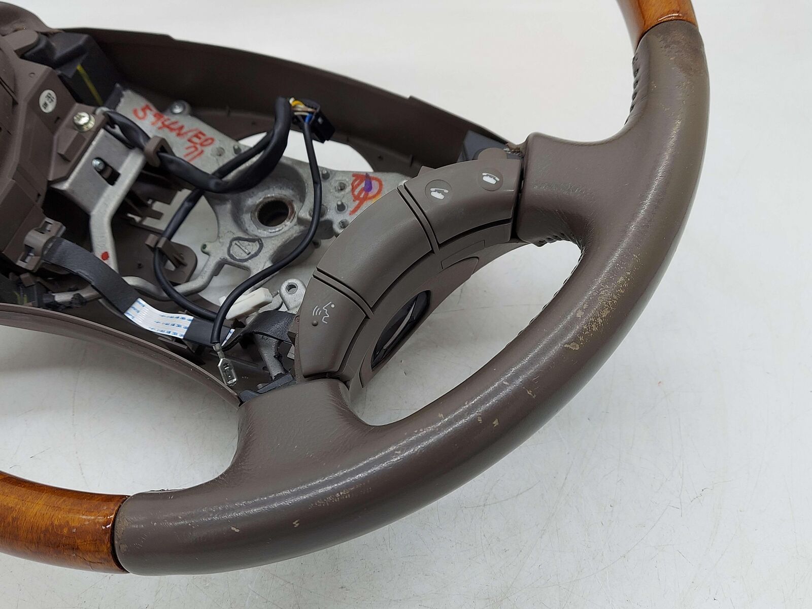 06-07 LEXUS GX470 STEERING WHEEL IVORY / TAN LH00 WOODGRAIN LEATHER