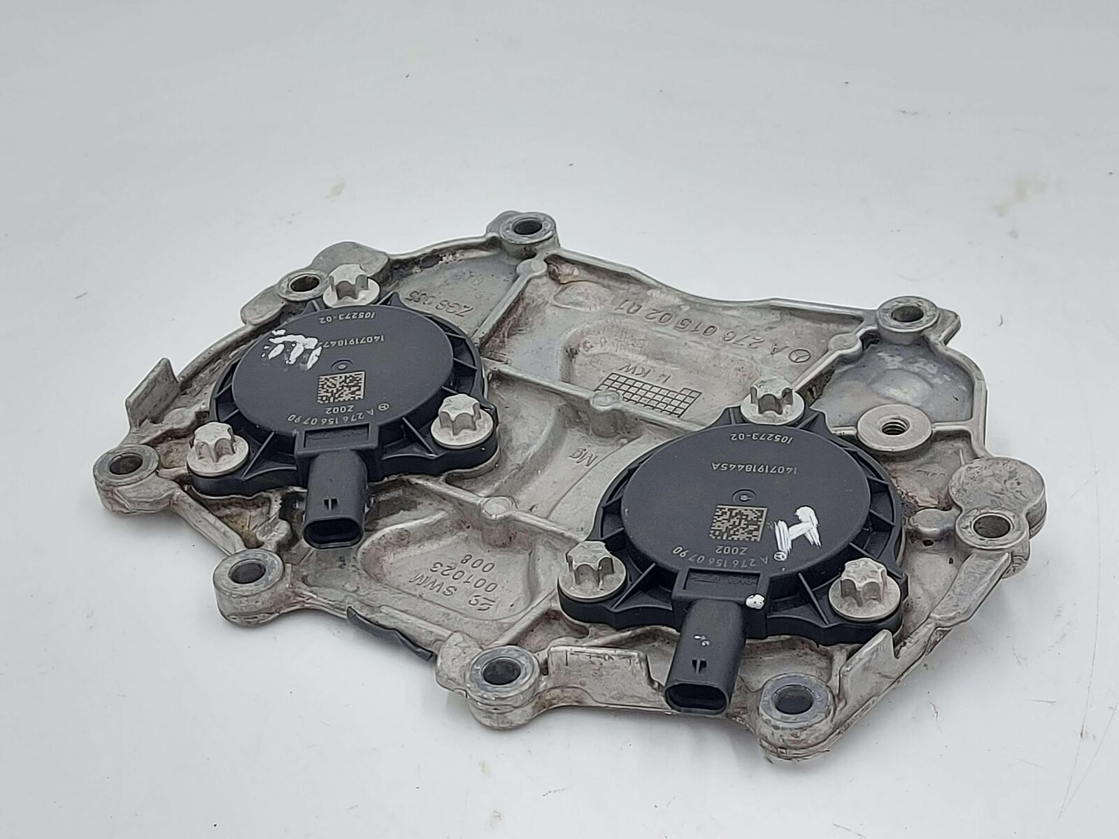 13-16 MERCEDES GL63 AMG X166 RIGHT UPPER ENGINE TIMING COVER & SOLENOIDS 5.5L