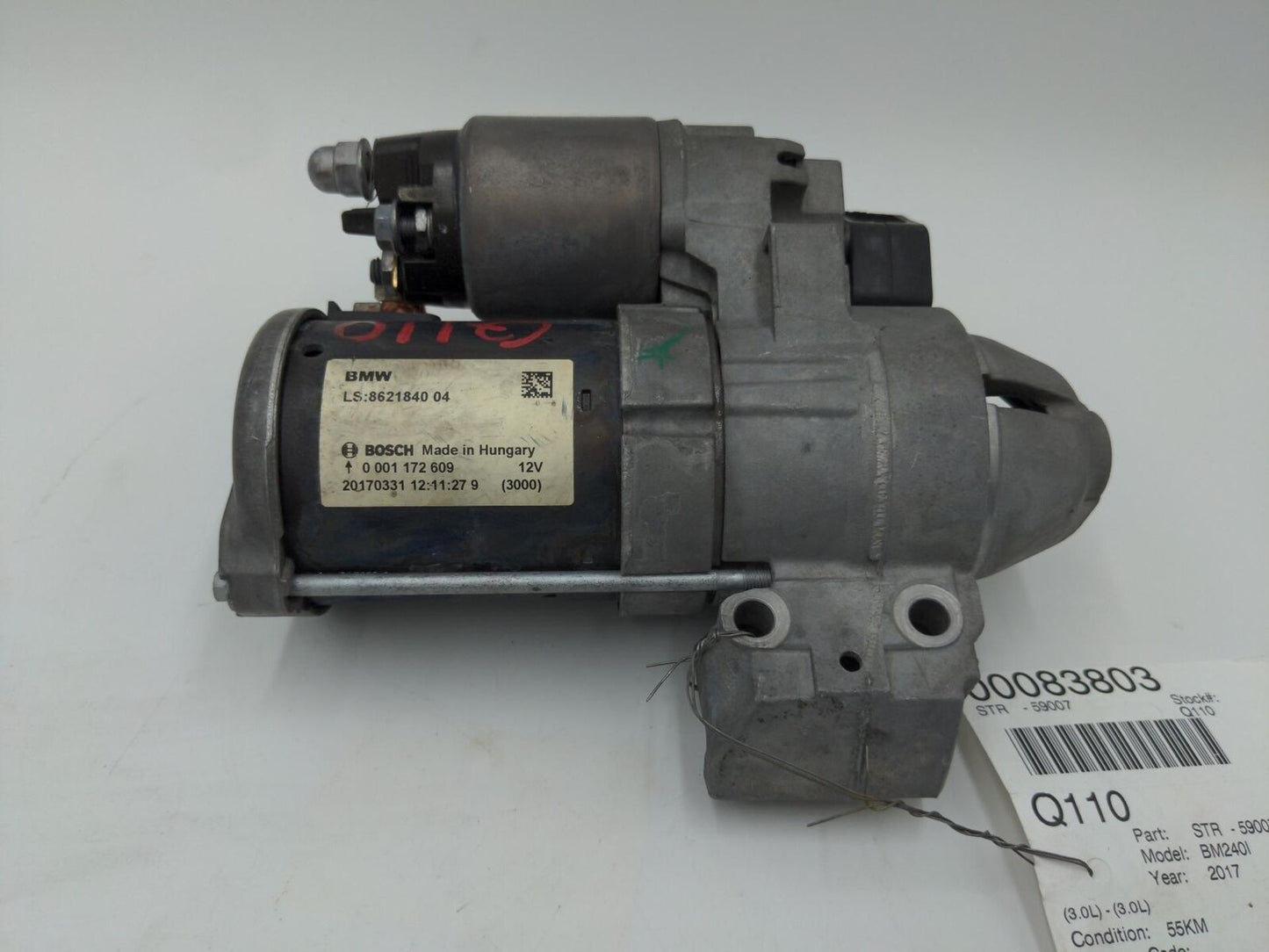 17 18 19 20 BMW M240I Starter Motor 8621840 55K KM'S 3.0L