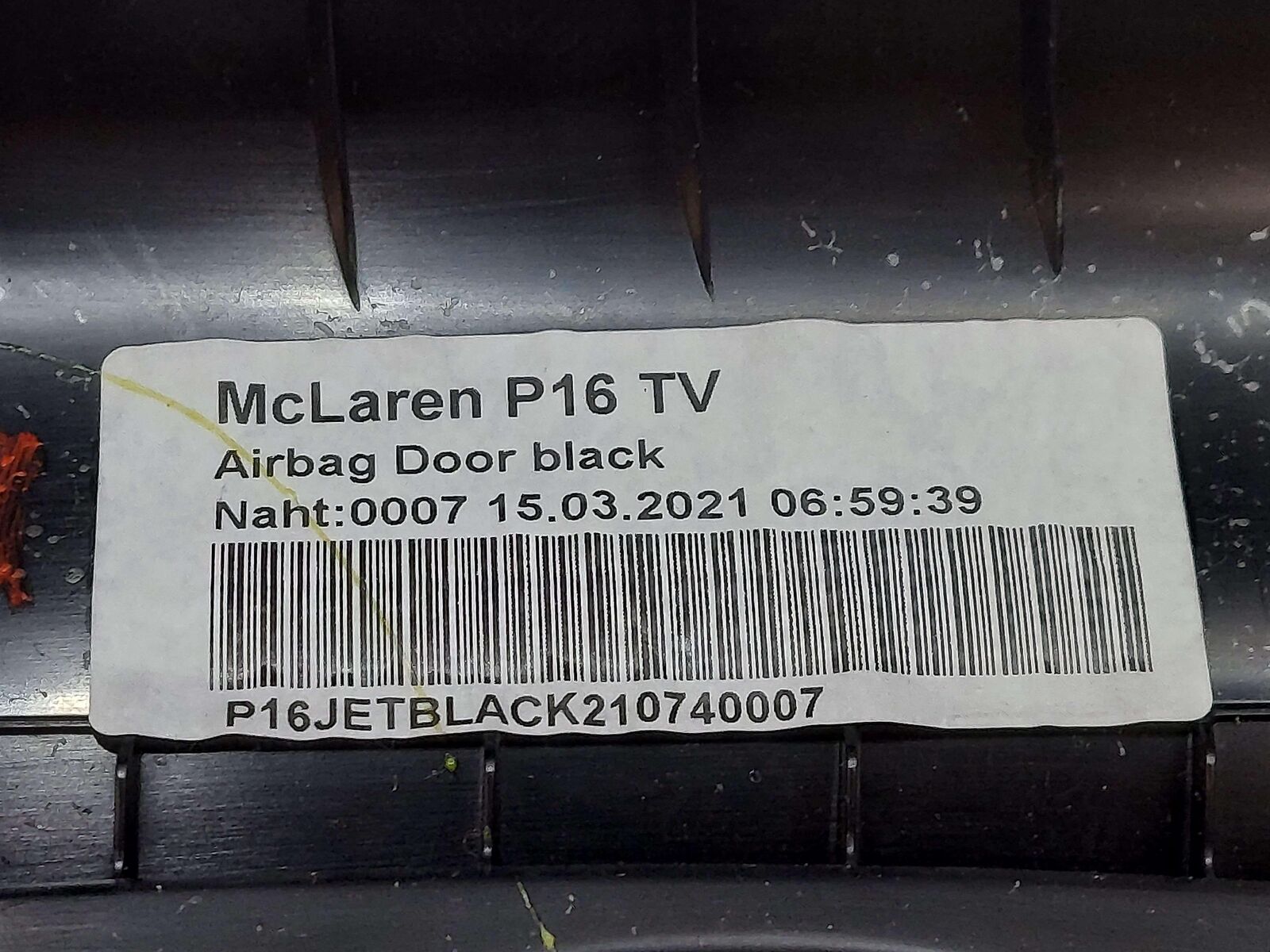 23 Mclaren Artura Front RH Right Door Card Inner Trim Panel Black 16NC231CP NOTE