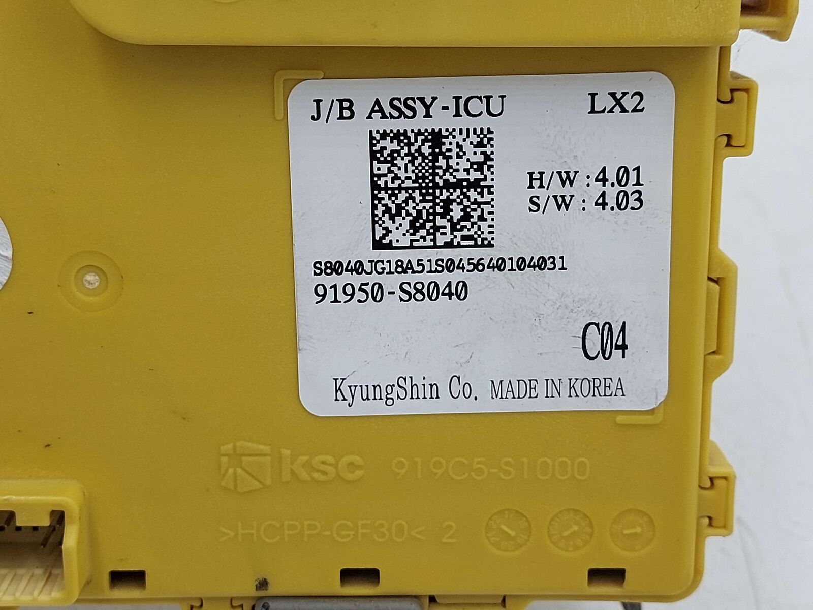 2020 HYUNDAI PALISADE JUNCTION & FUSE BOX CONTROL MODULE 91950-S8040