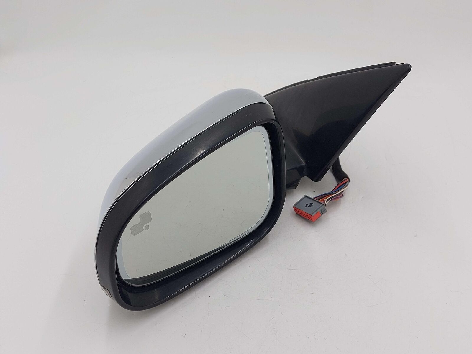 10-15 JAGUAR XJ LEFT DOOR MIRROR POWER FOLDING BLIND SPOT ALERT CHROME COVER