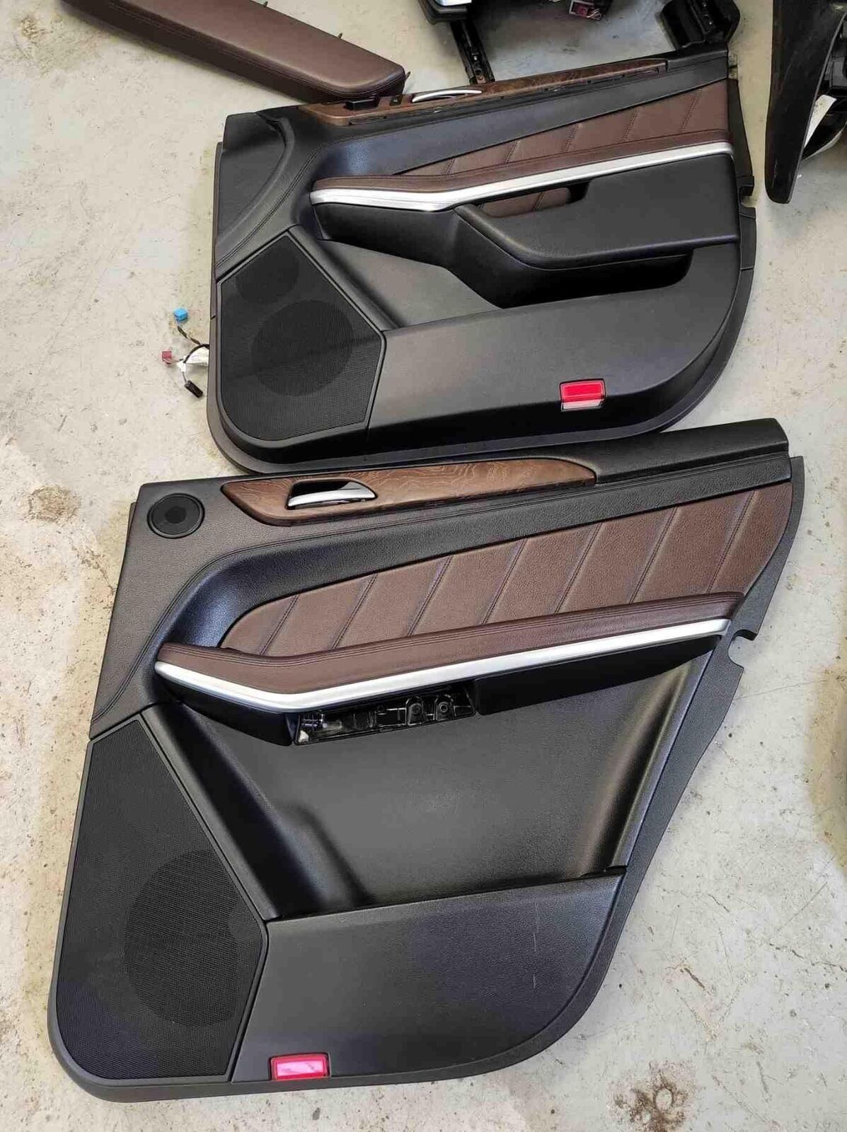 12-16 MERCEDES GL550 X166 BROWN LEATHER INTERIOR SEAT SET DOOR PANELS WOOD TRIM